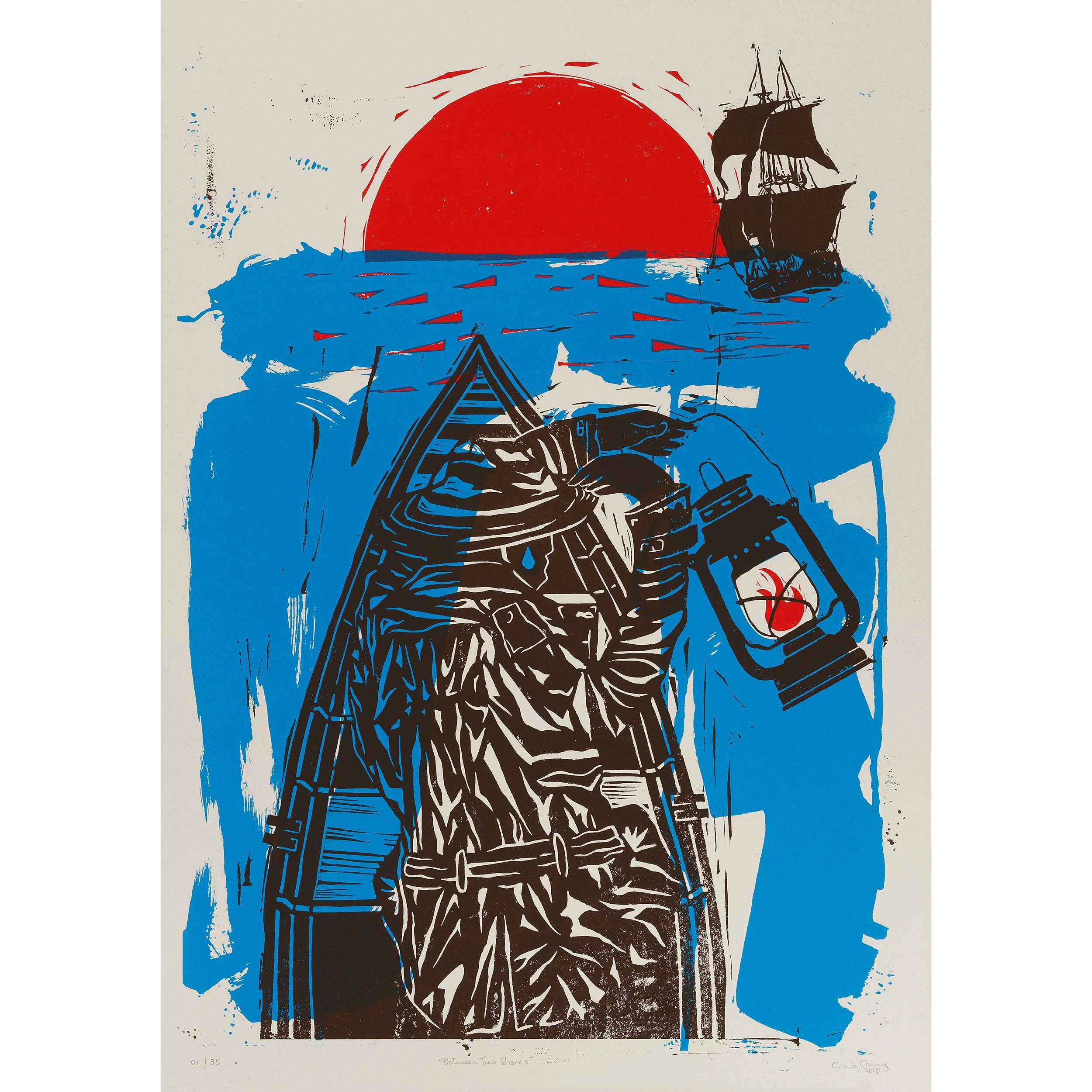 BETWEEN TWO SHORES screen print