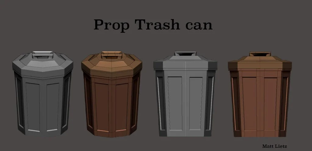 Low-Poly Trashcan Model