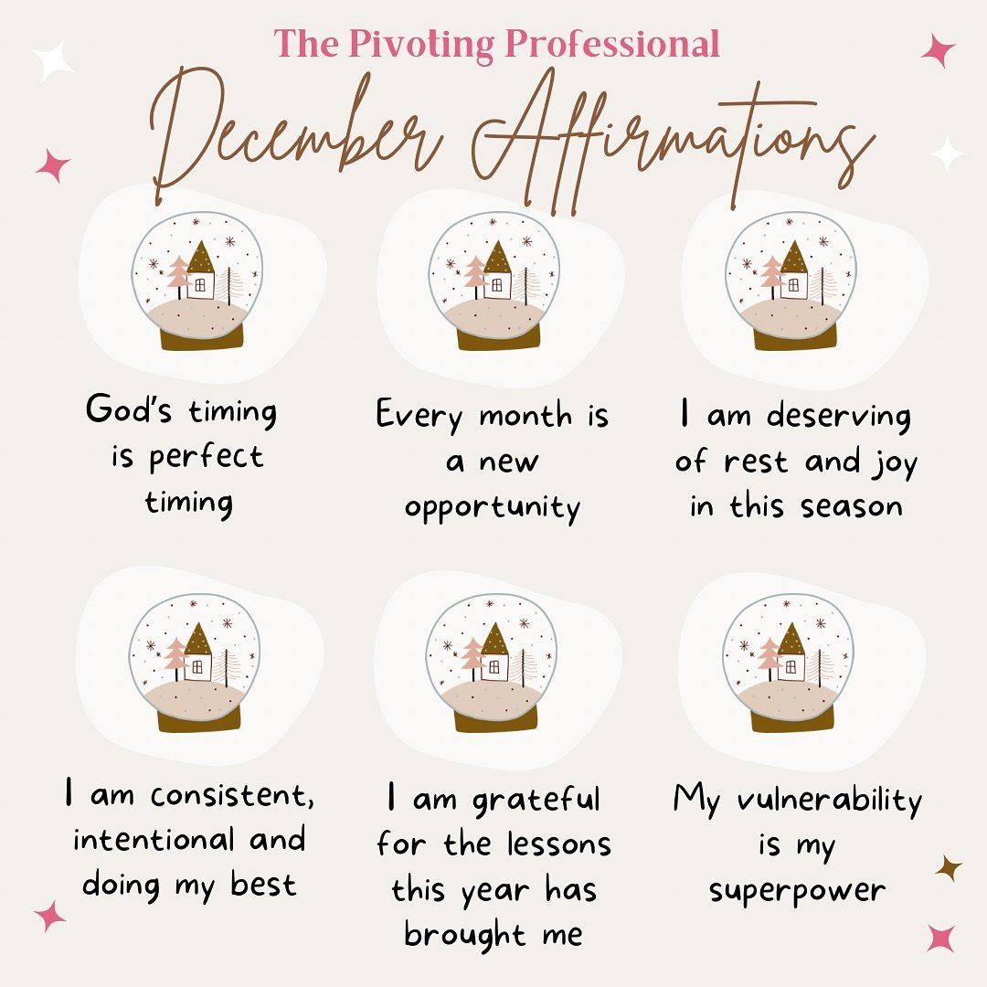 It&rsquo;s December! ❄️ As we wrap up 2024, let&rsquo;s affirm the power within us! 🙌🏼 Whether you&rsquo;re reflecting on the year or looking ahead, remember to celebrate the progress you&rsquo;ve made. Tap into these affirmations to guide you thro