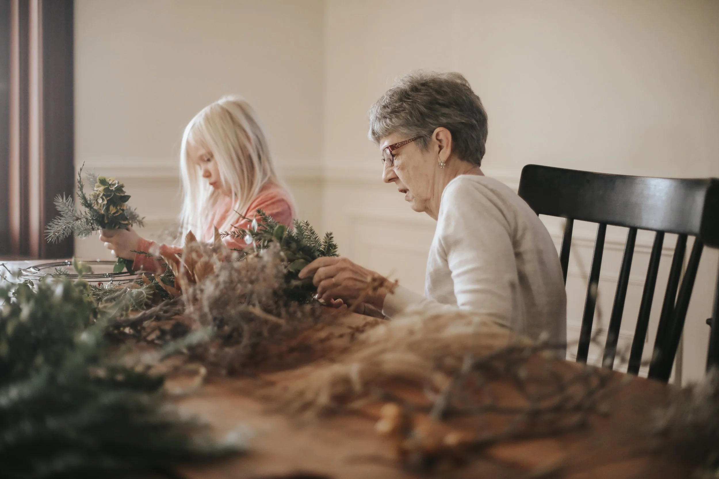 wreath-making with nana