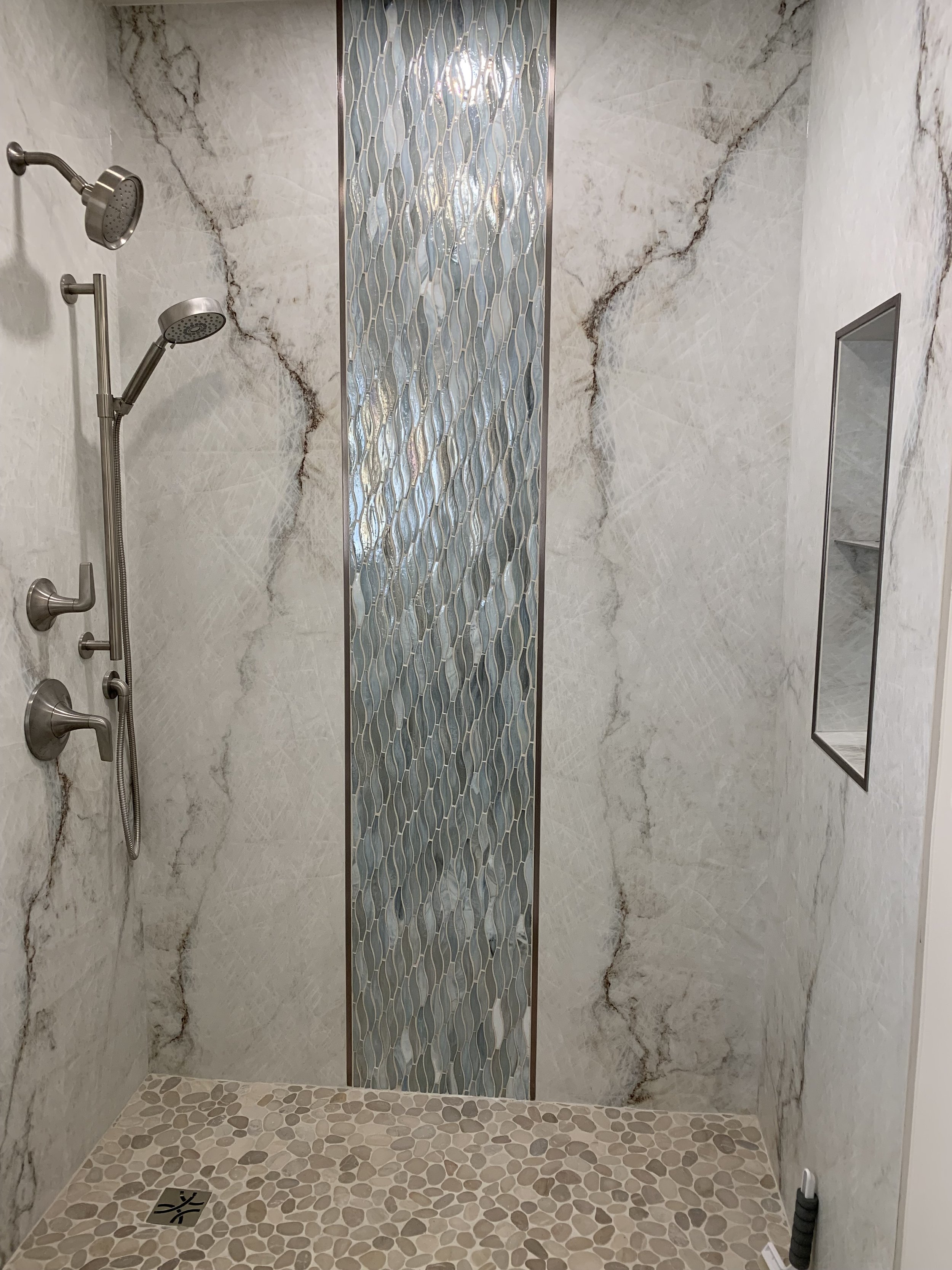 Ann Arbor porcelain shower walls, bathroom remodel