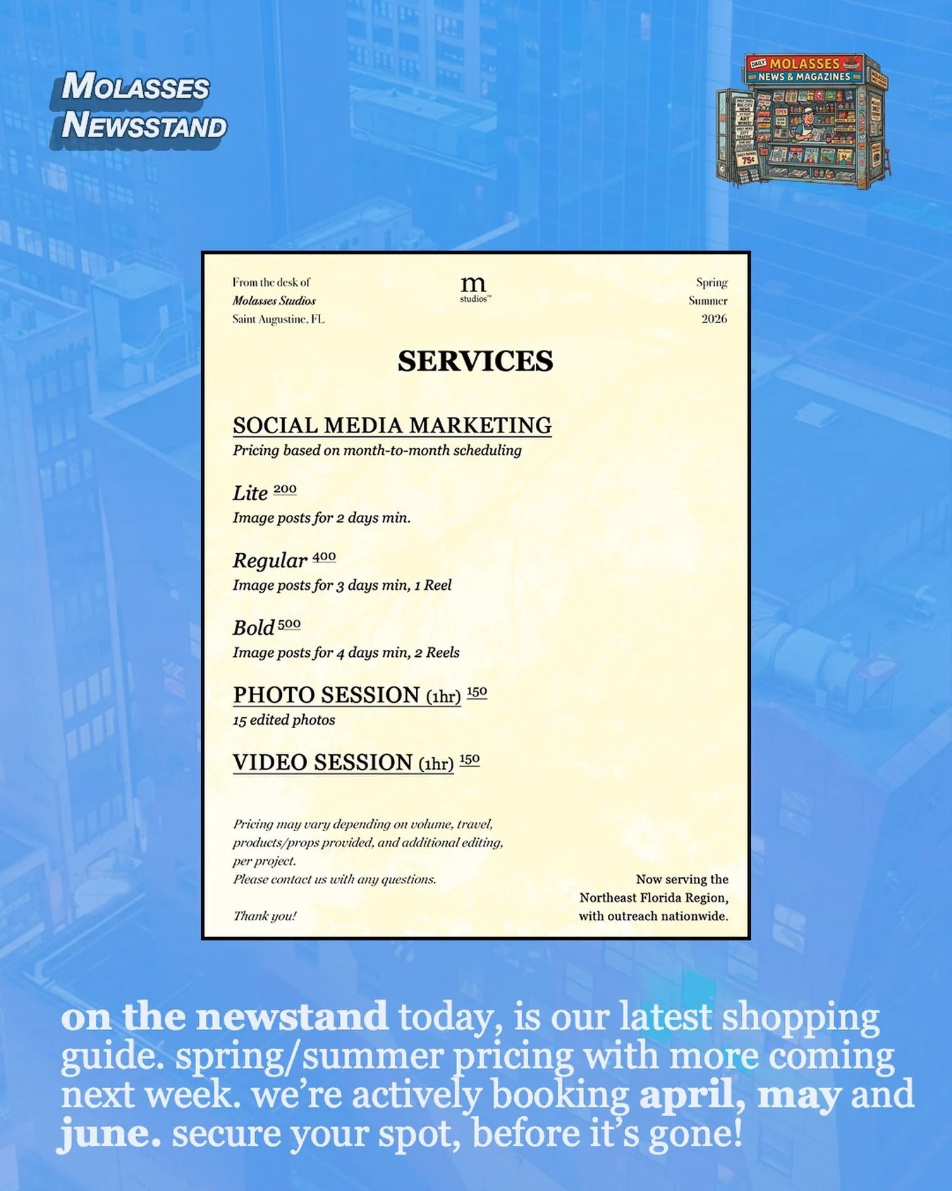 on the newsstand: spring/summer pricing guide