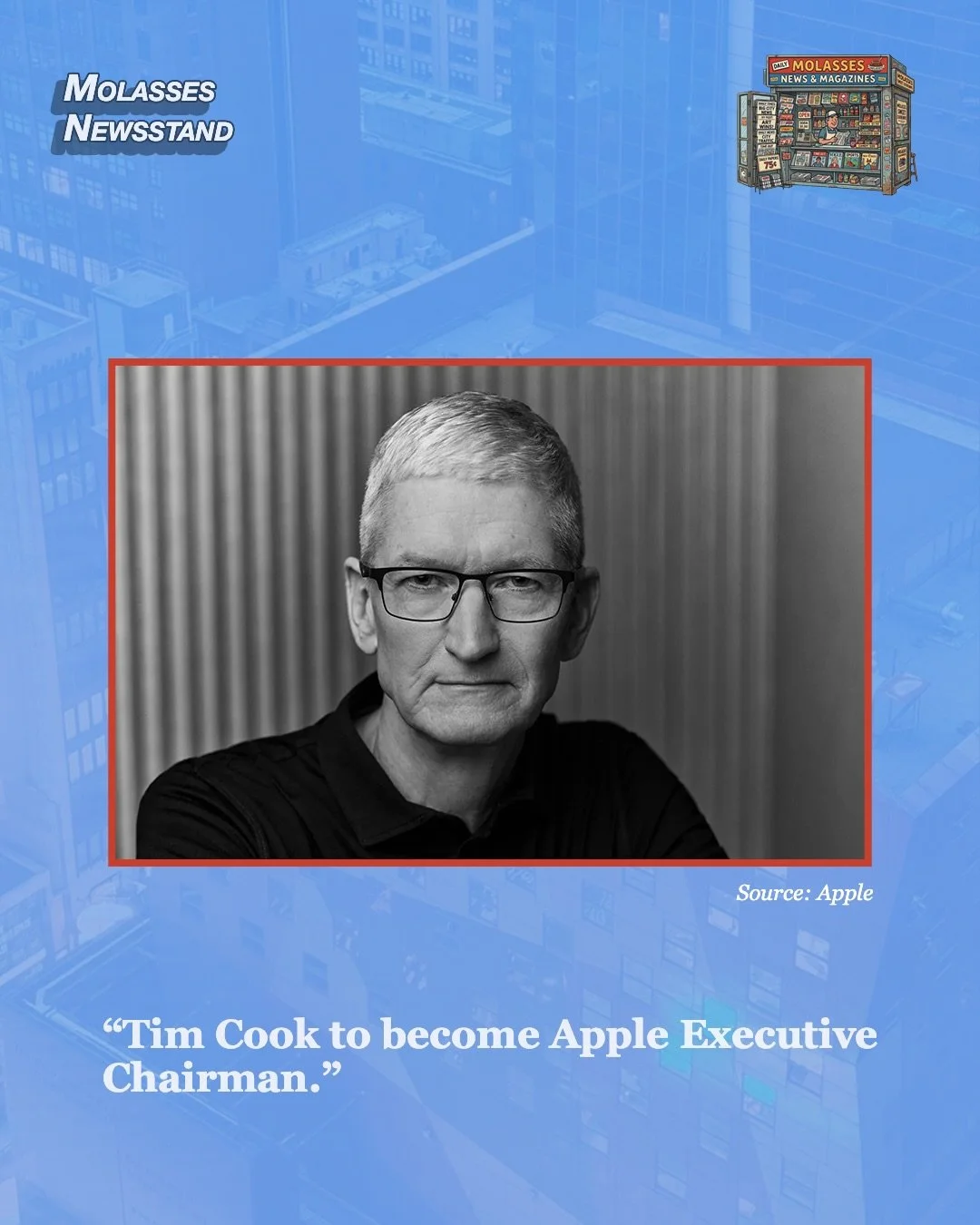on the newsstand Tim Cook (@apple).