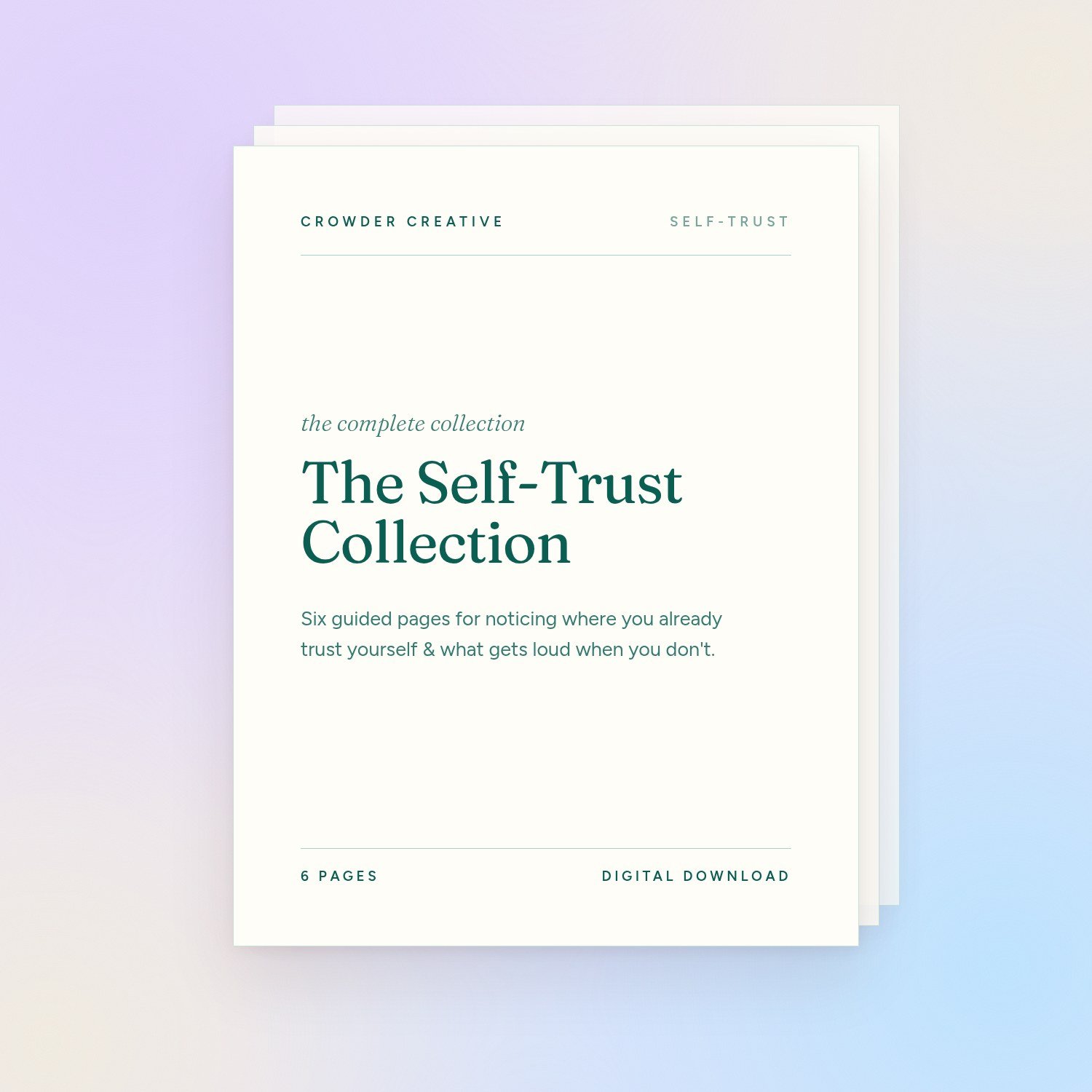 The Self-Trust Collection: 6 Self-Trust Worksheets