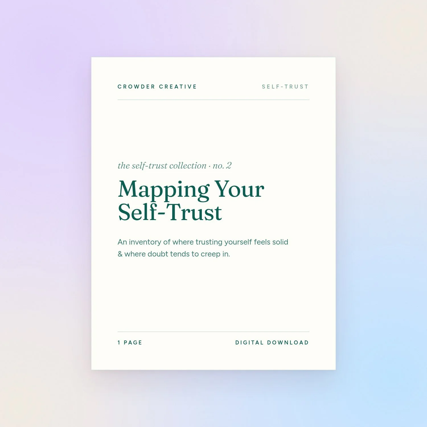 Mapping Your Self-Trust | Self-Trust Inventory Worksheet
