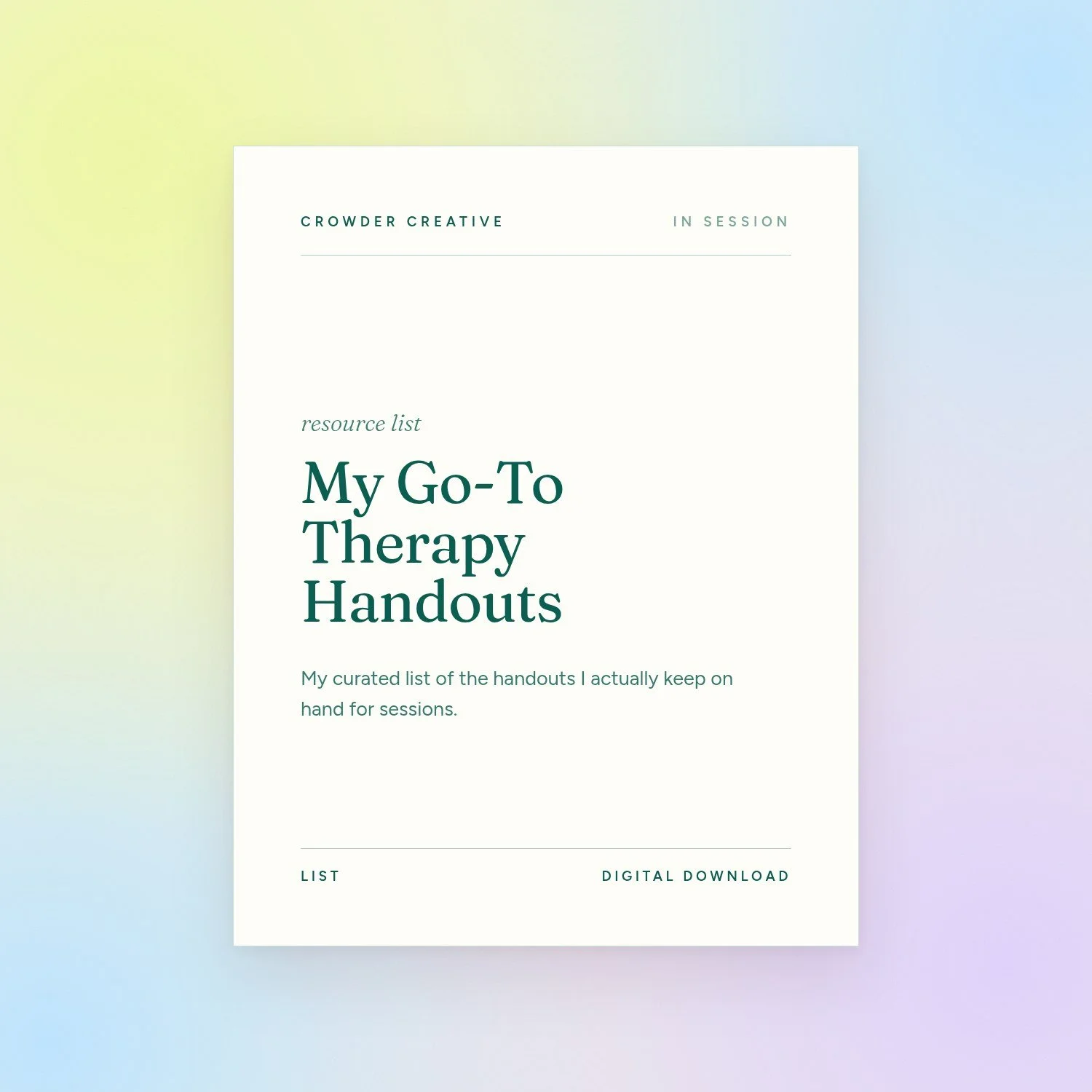My Go-To Therapy Handouts | Curated Handout List for Therapists
