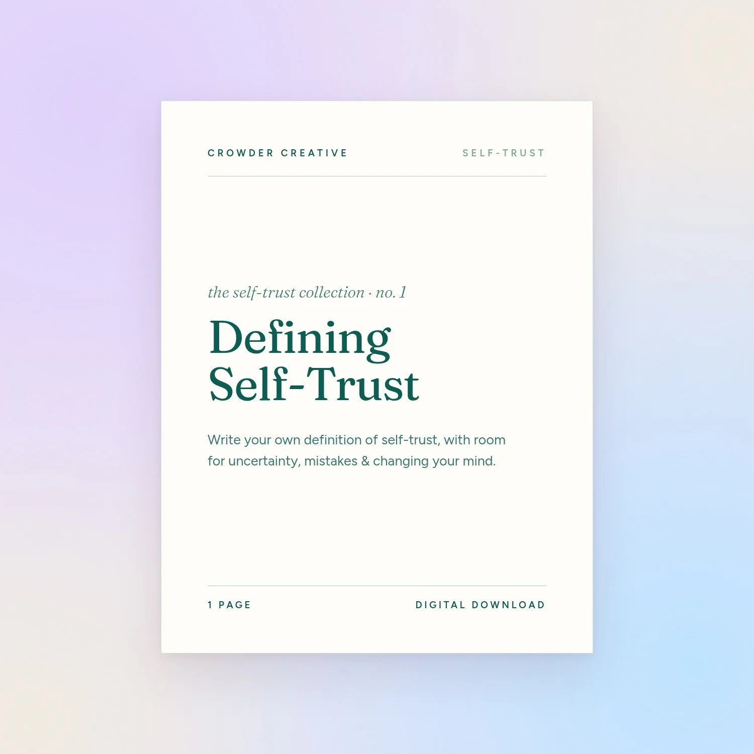 Defining Self-Trust Worksheet | What Self-Trust Really Means