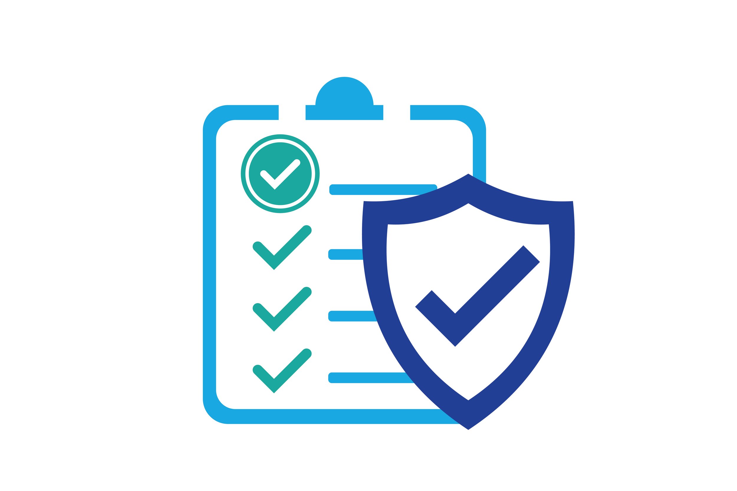 Checklist with a shield icon representing security or protection.