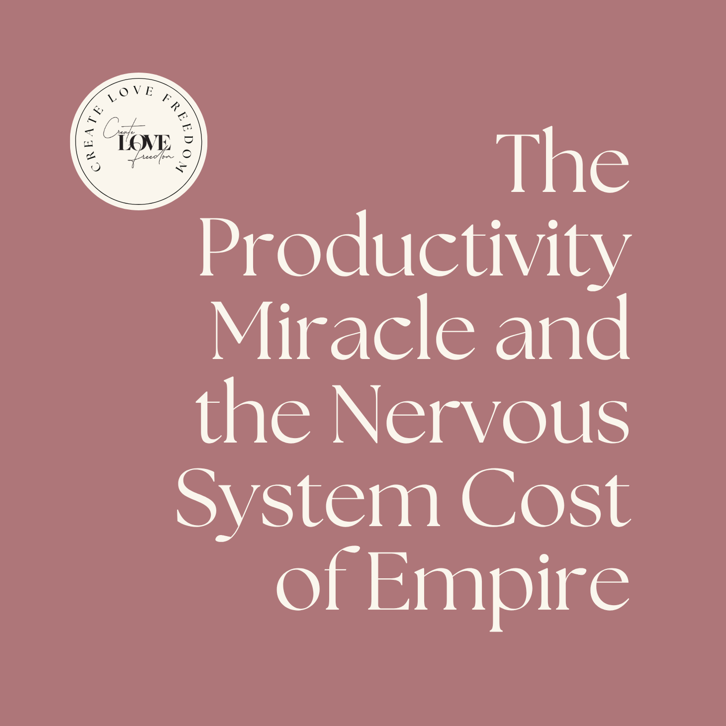 The Productivity Miracle and the Nervous System Cost of Empire