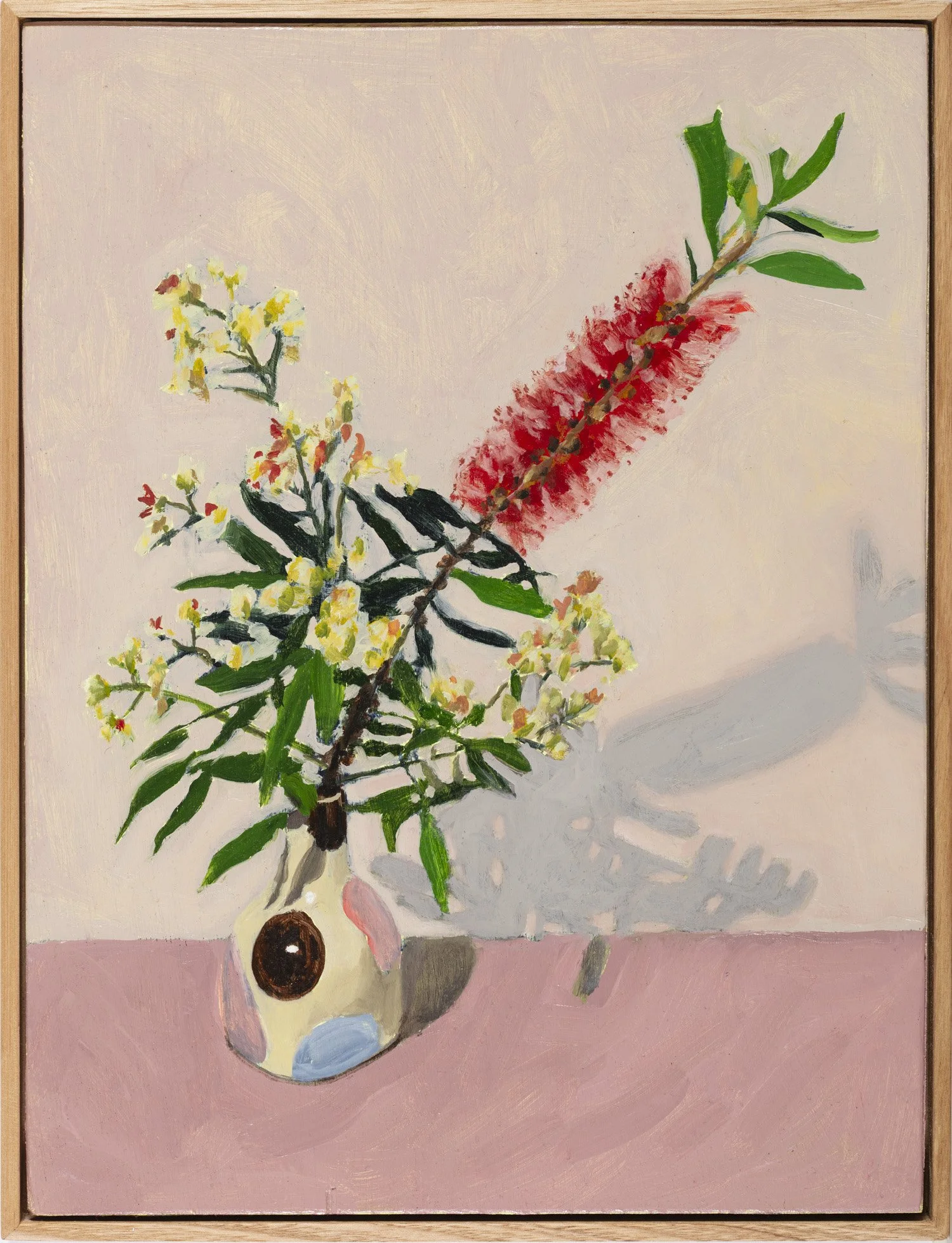 Bottlebrush, NSW Christas Bush, 2025, oil on board, 40.4 x 30.5cm