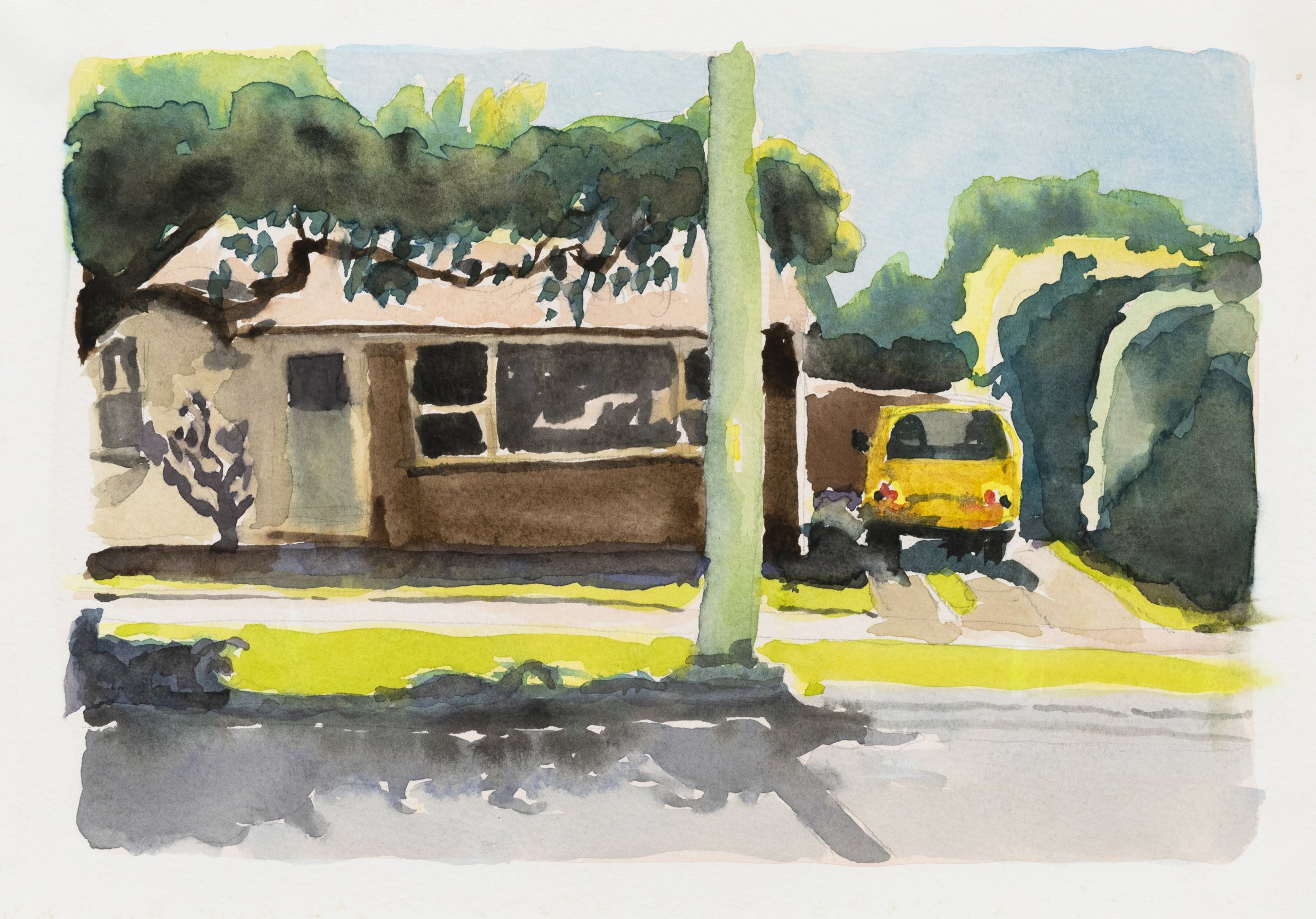 VW Transporter, 2023, watercolour on paper, 21 x 30 cm