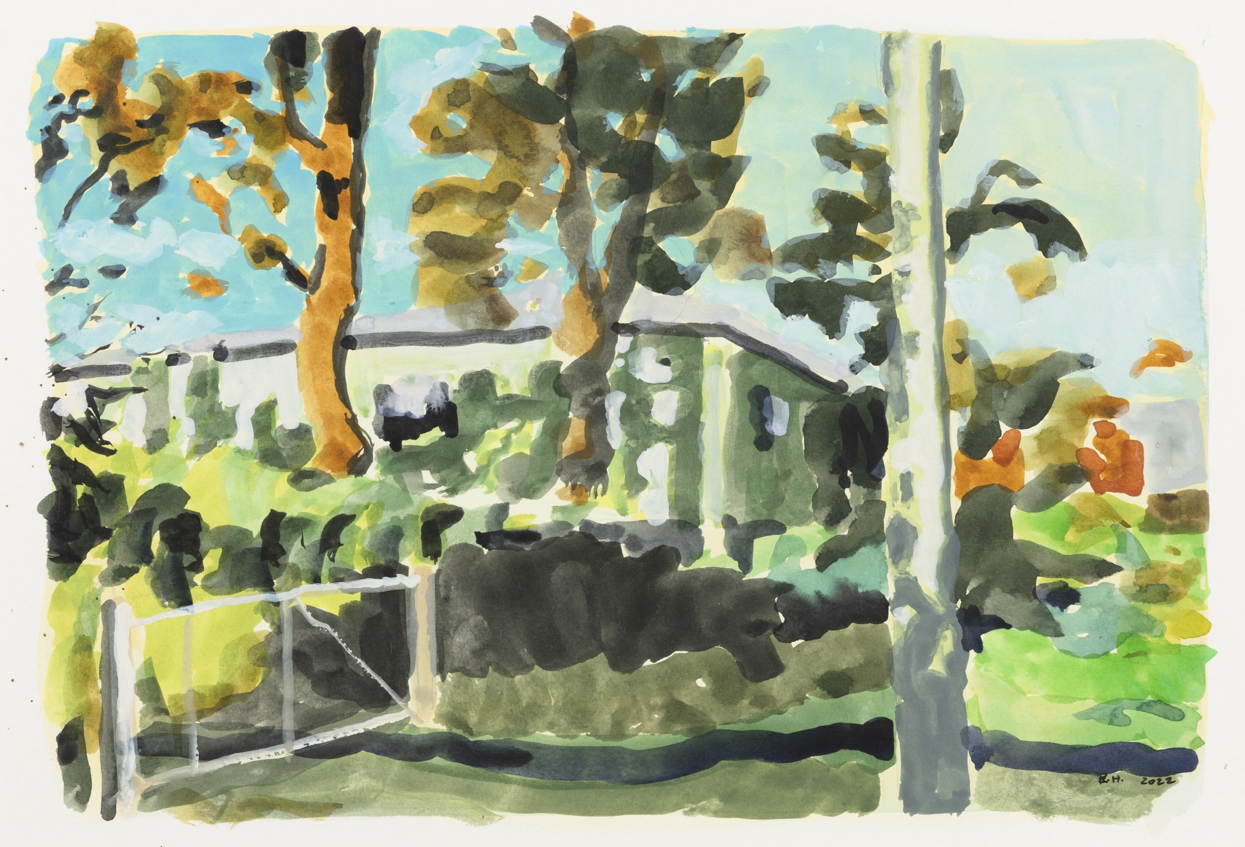 study for Green House Afternoon, 2023, watercolour on paper, 40 x 30 cm