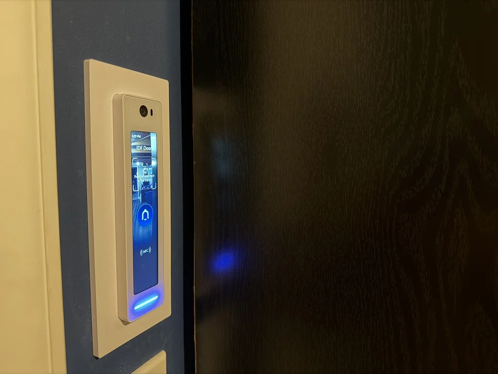 UniFi Access reader installed at a door