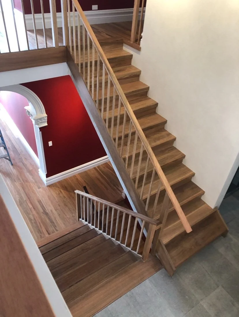 custom solid timber stair way stair well second storey renovation