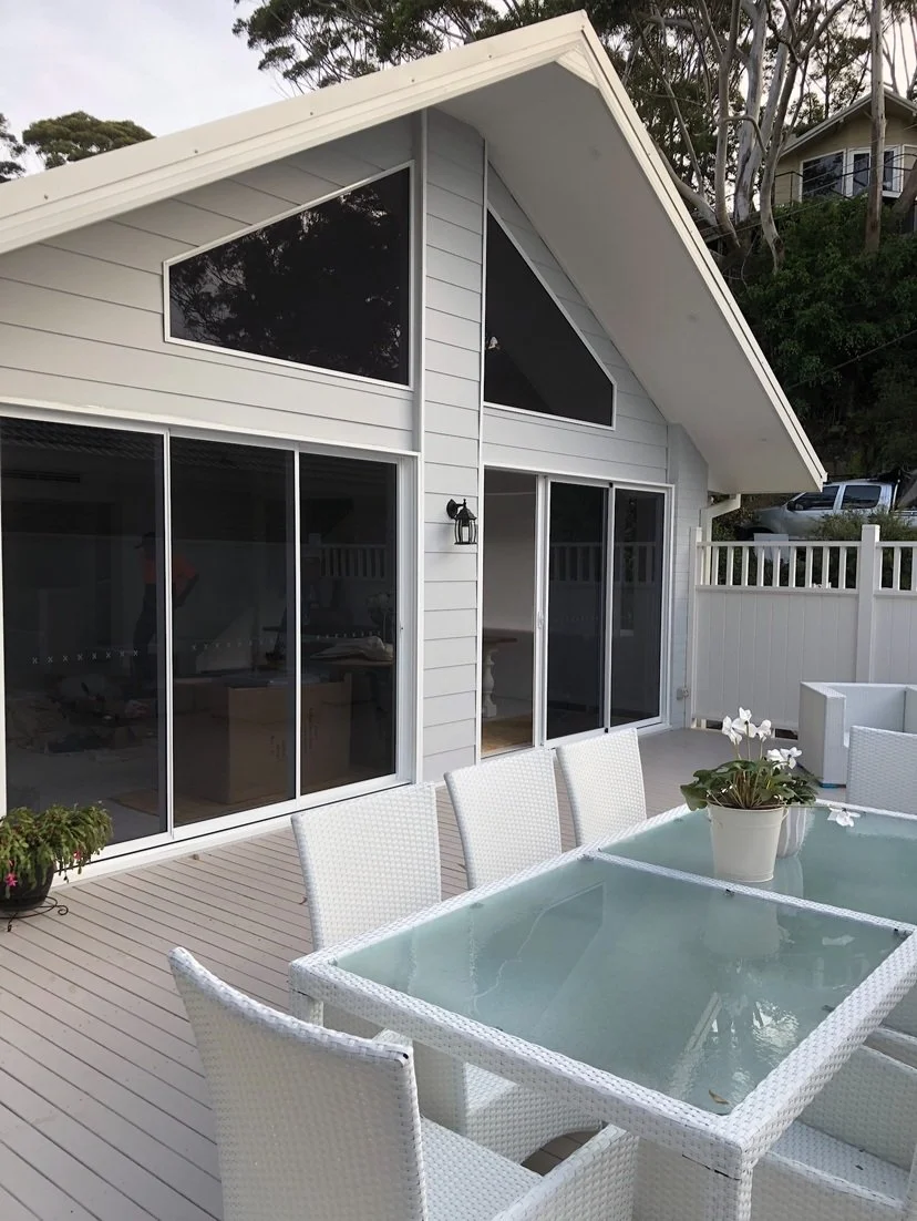veranda renovation, glass apex panel wall, new deck