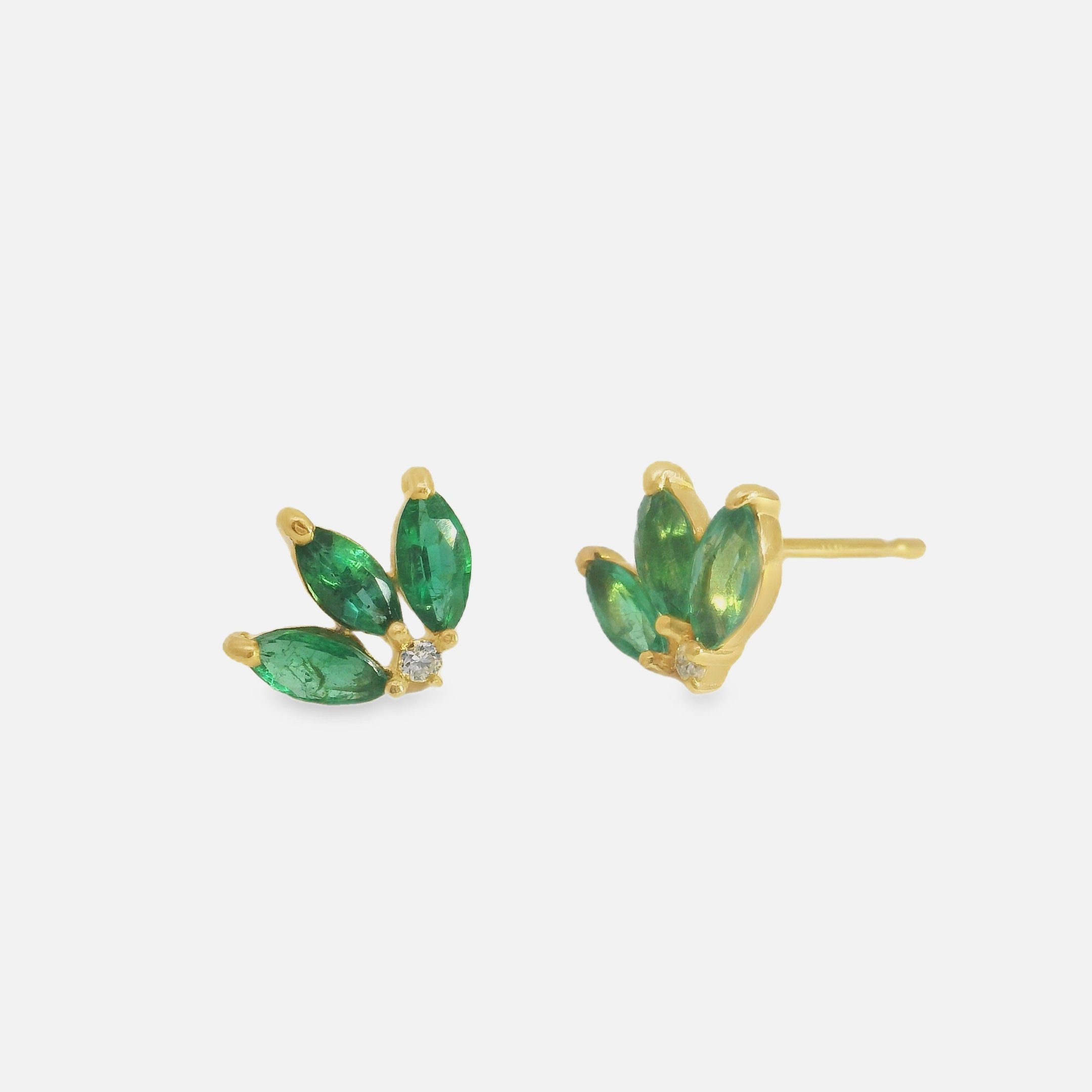 Emerald Leaf Studs