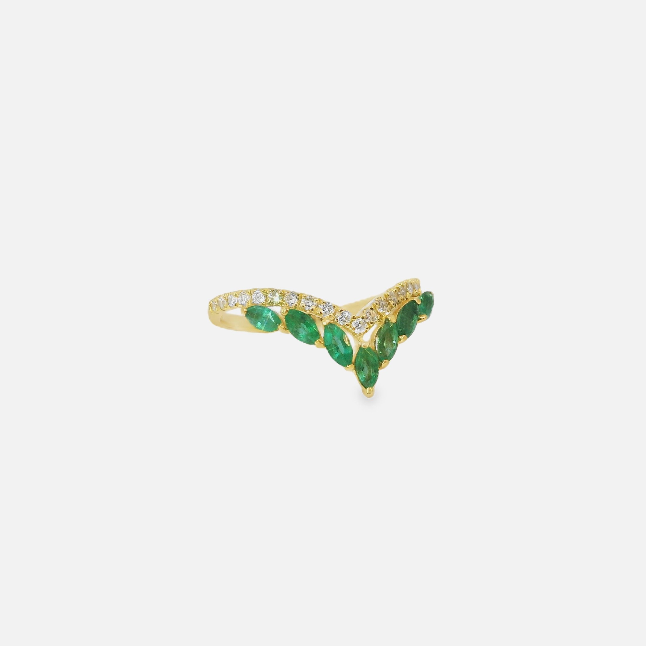 Emerald Leaf Ring