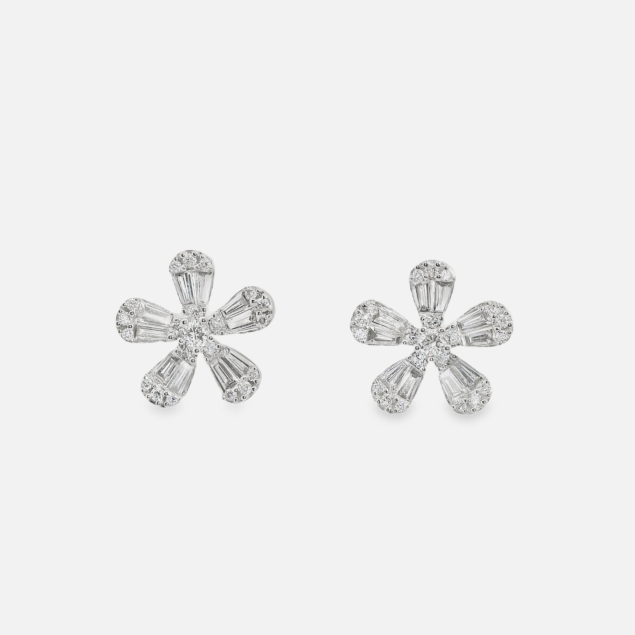 Baguette Flower Studs