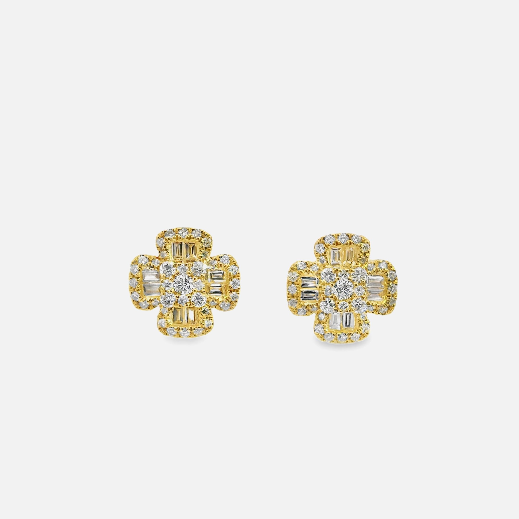 Cross Baguette Studs