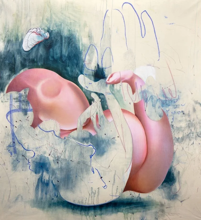 Goodbye baby RU, 2023, Oil and acrylic on canvas, 68 x 64 inches