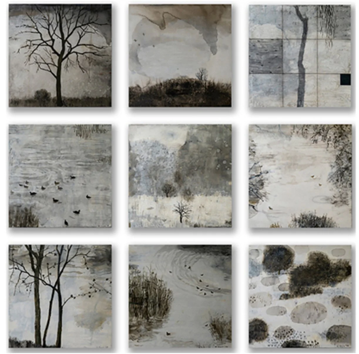 Hado 2024, 12"x12"x9pcs, mixed media