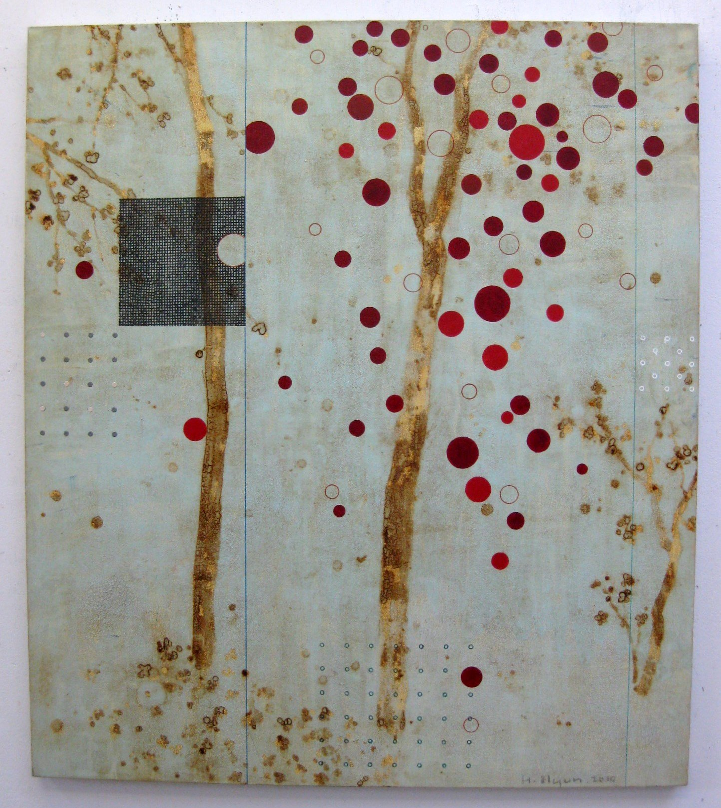 Cherry Blossom, 1001, 48"x42", mixed media