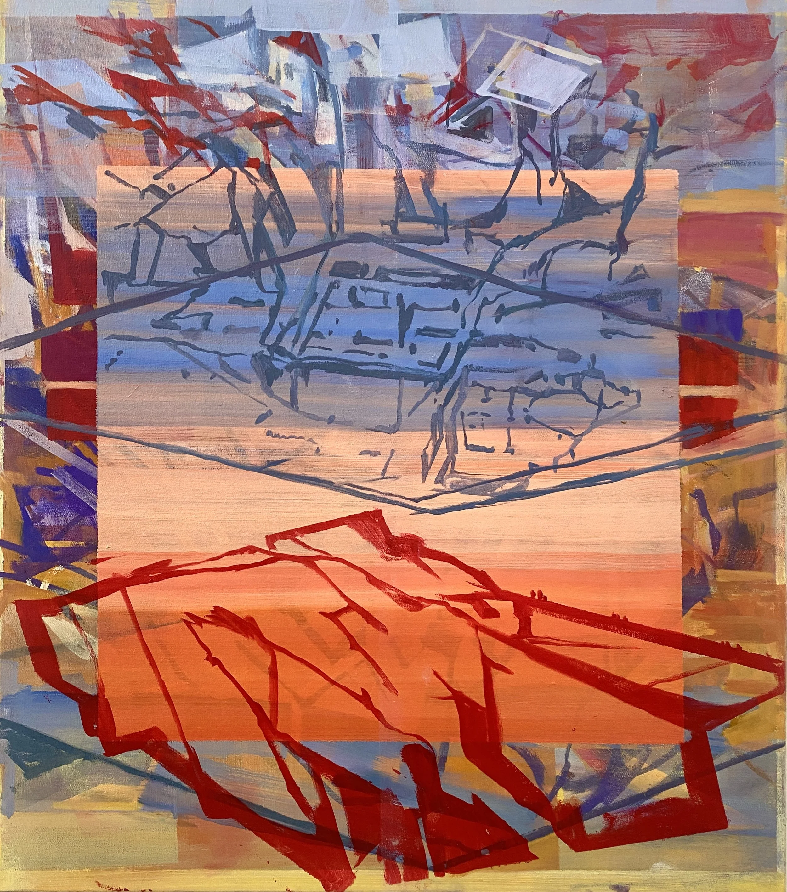 Watch Duty, 2025, Oil on canvas 34 x 30 inches