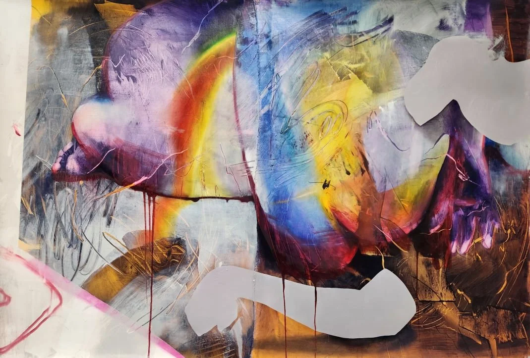 Prisms #2, 2024, Oil and acrylic on canvas, 36 x 53 inches 