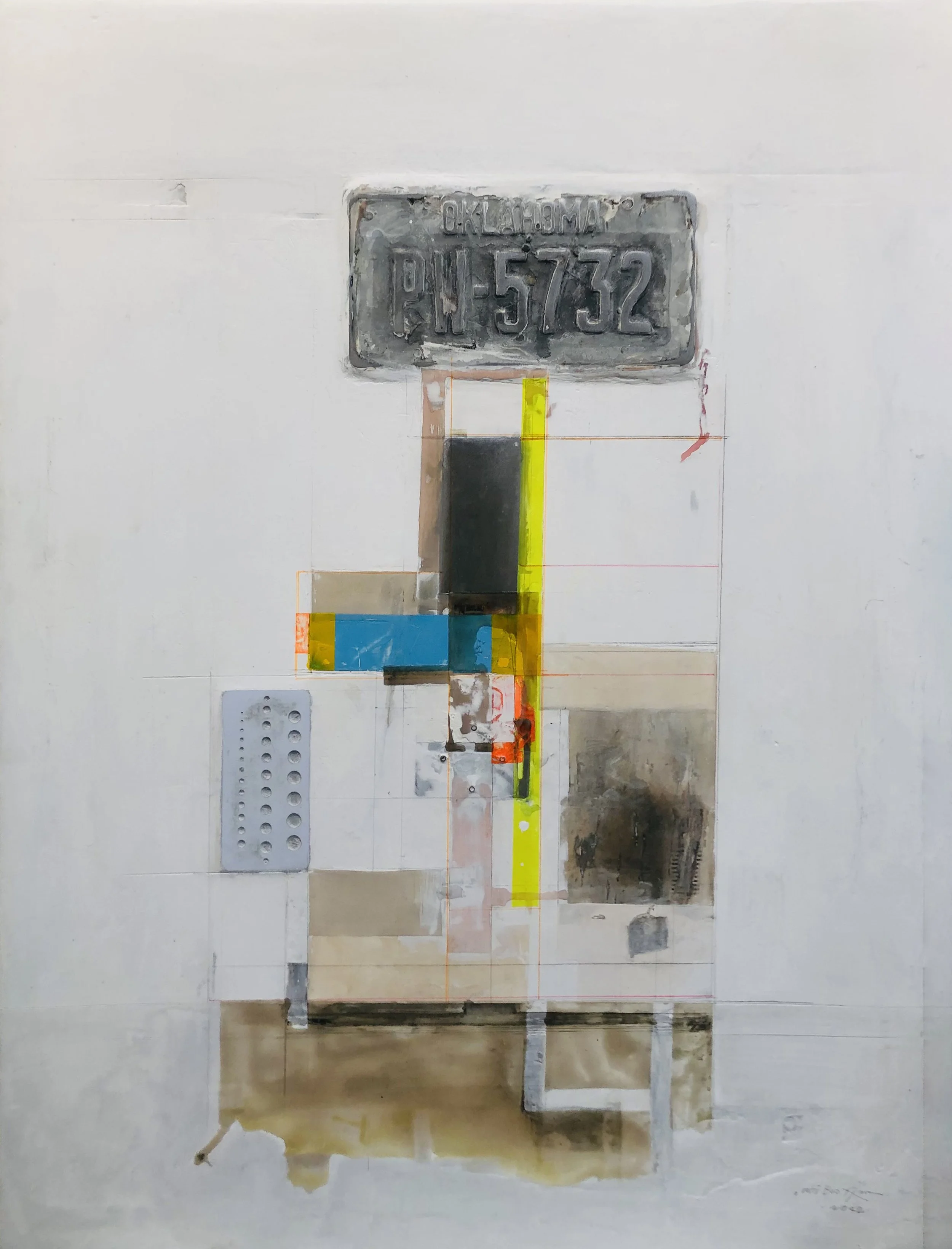 Geo 2018_2022 80.26x105.92cm (31.6x41.7- ), Mixed media on canvas