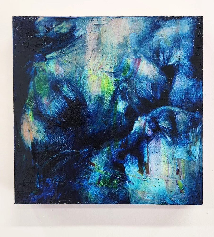 Skin-to-Skin 23.1, Oil and acrylic on canvas, 8 x 8 inches