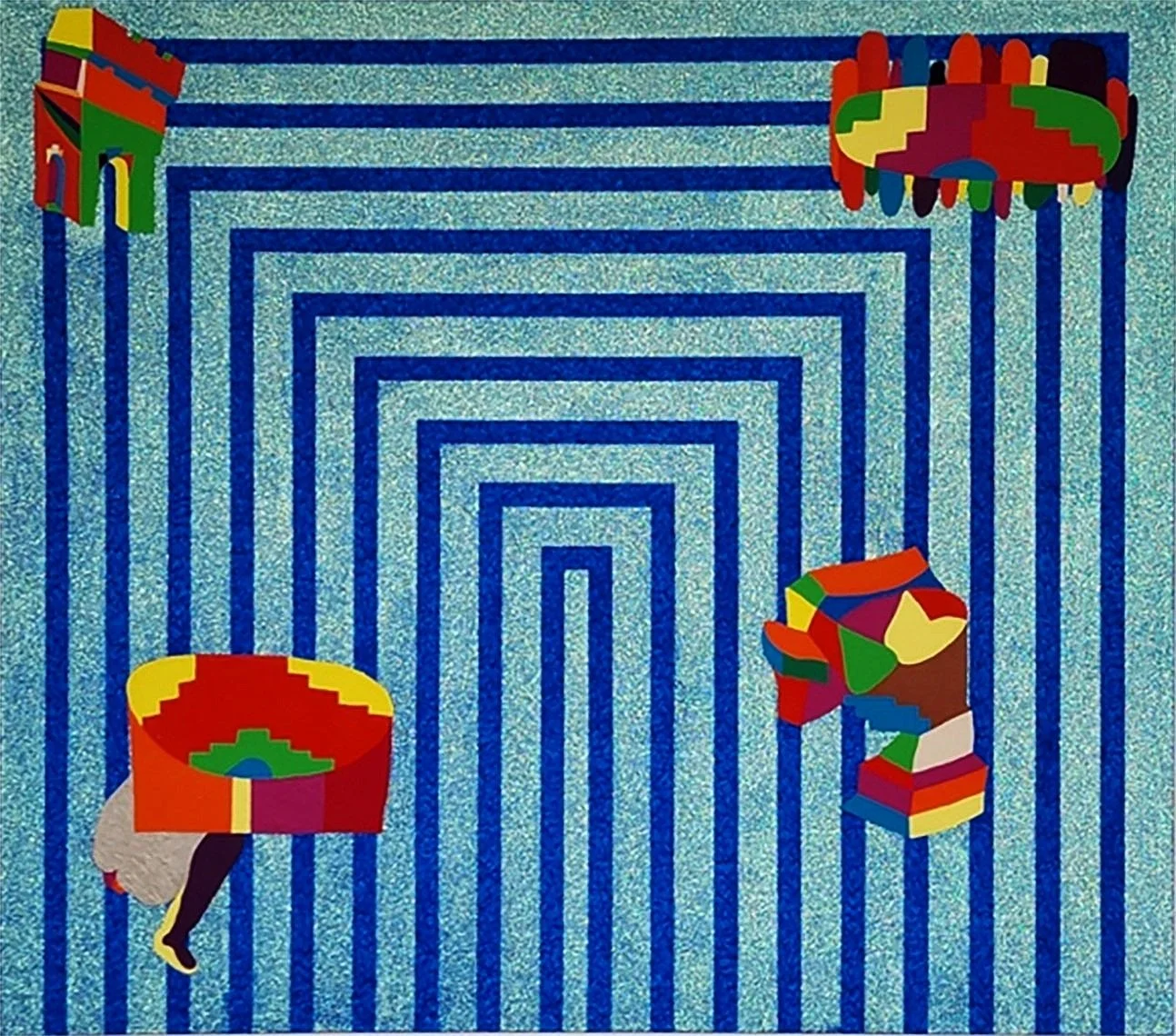 Suspended Narration 2006 dayglo cristalina and acrylic on canvas 42x48 inches