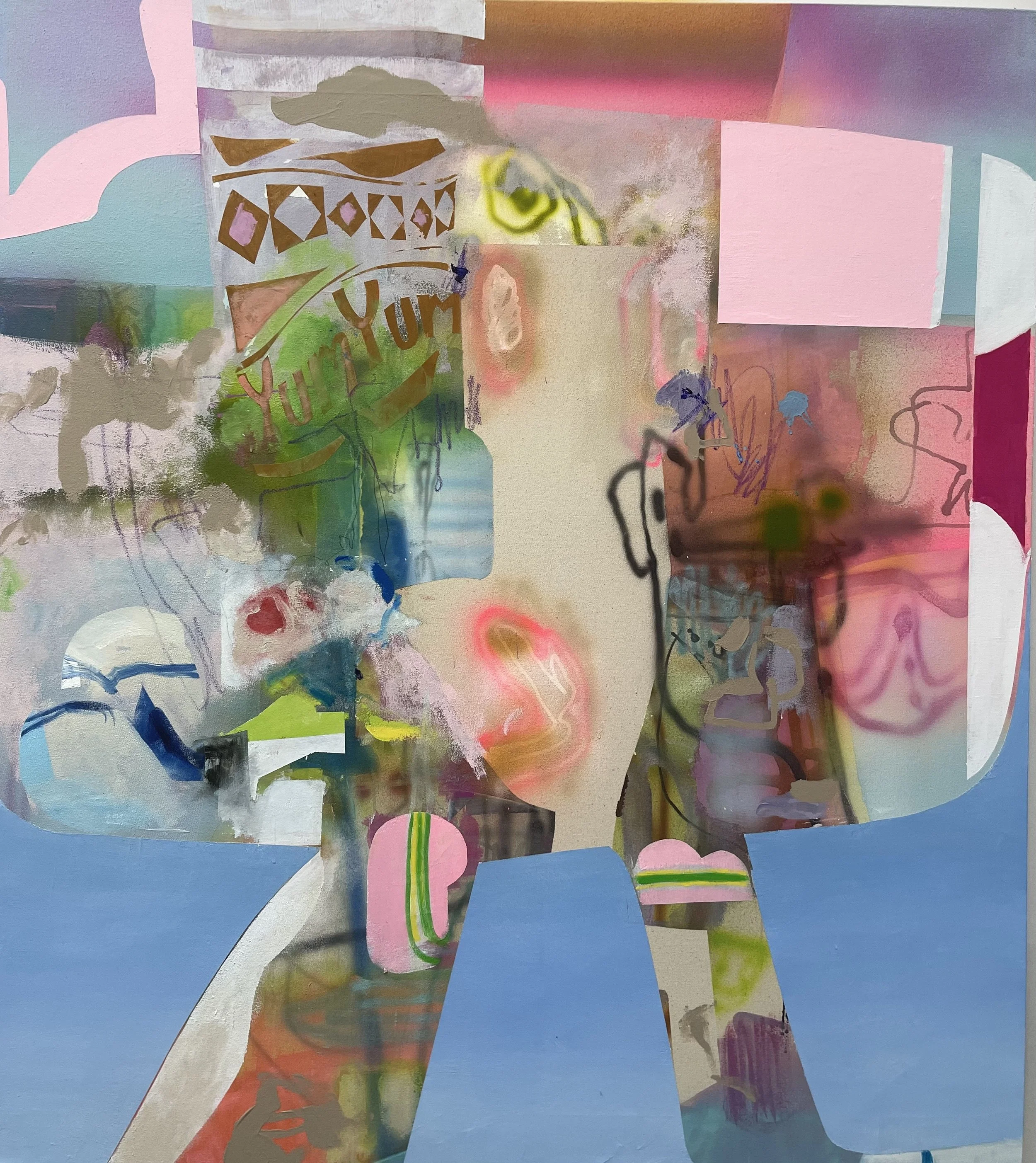 Kool, 2022, 44 x 50 inches, Oil and Acrylic on Canvas