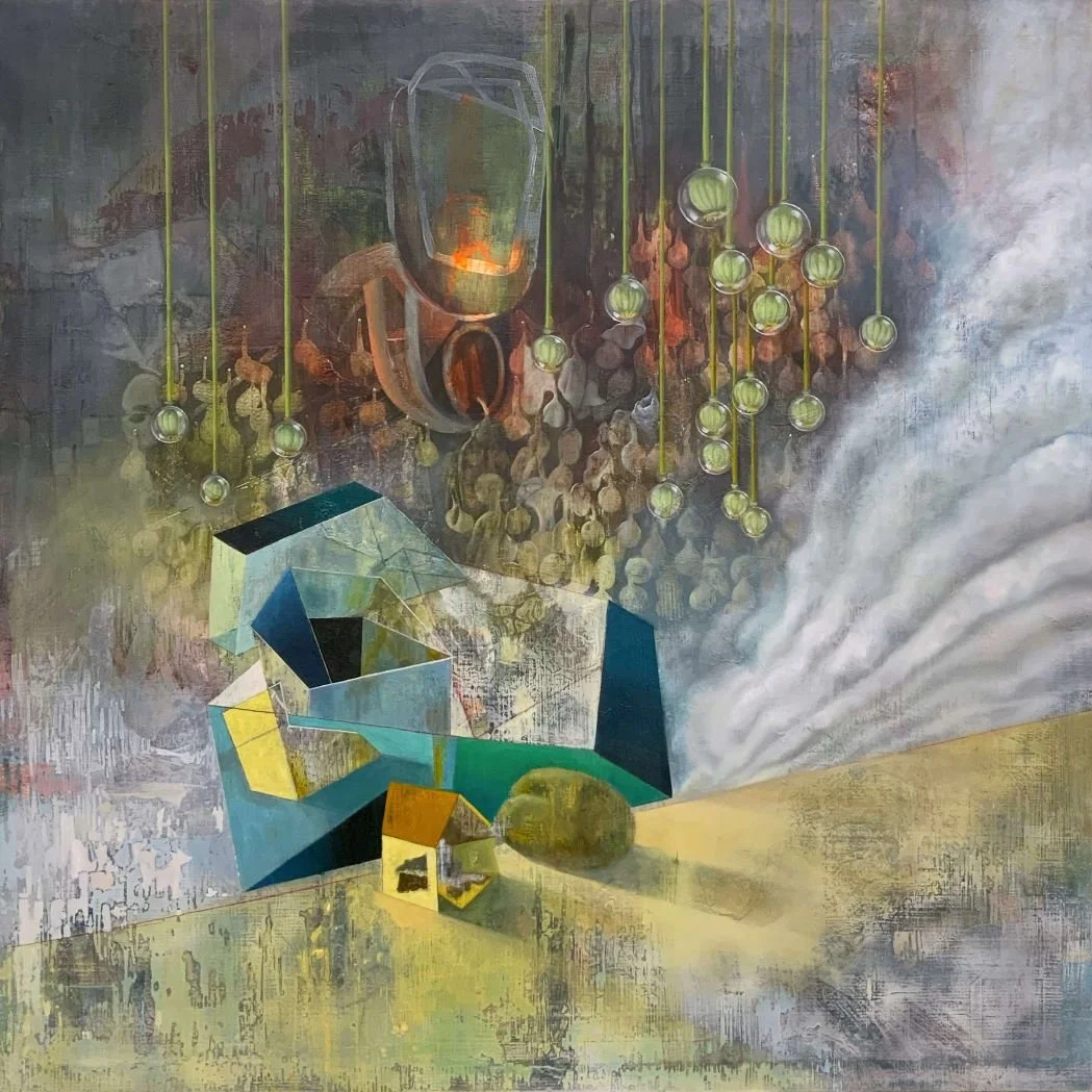 Peacock, 2023, 46 x 46 inches