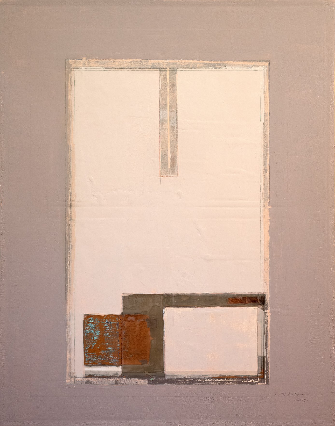 Geo 2017, 43.5/8 x 55.5 inches, mixed media