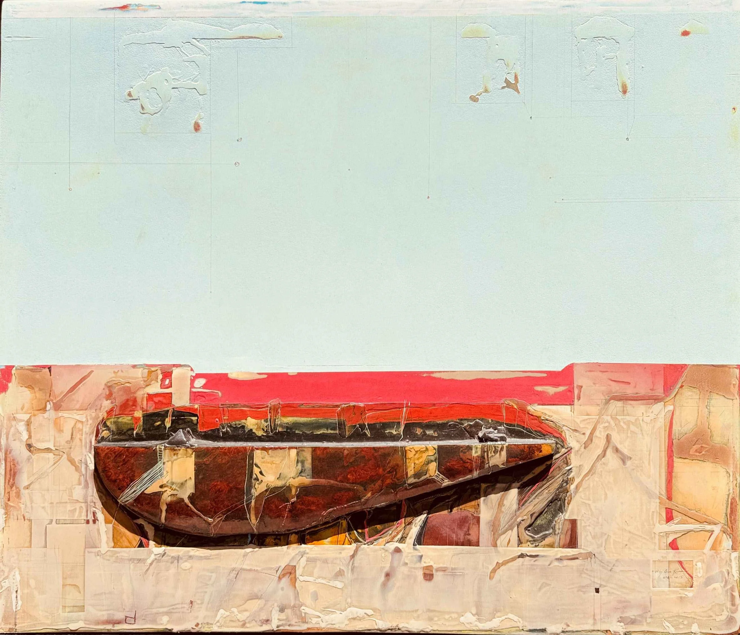 WHi Boo Kim_ Geo Series 2017_ mixed media on wood panel_ 39.25x24inches