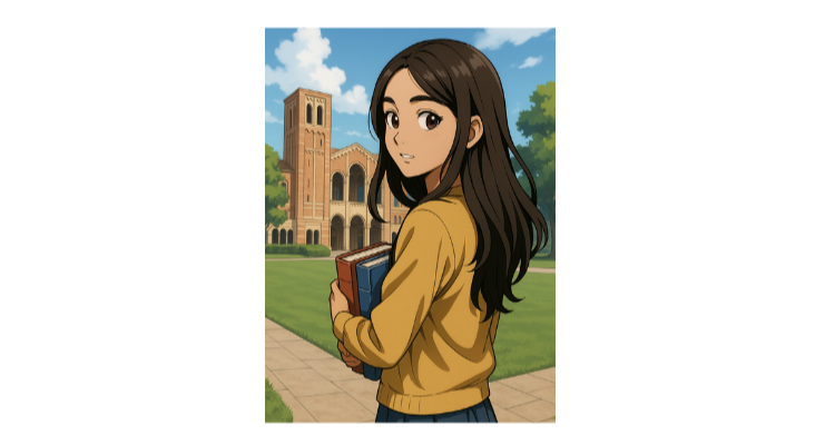 A young adult student holding books on a college campus, representing preparing for the first year of adulthood.