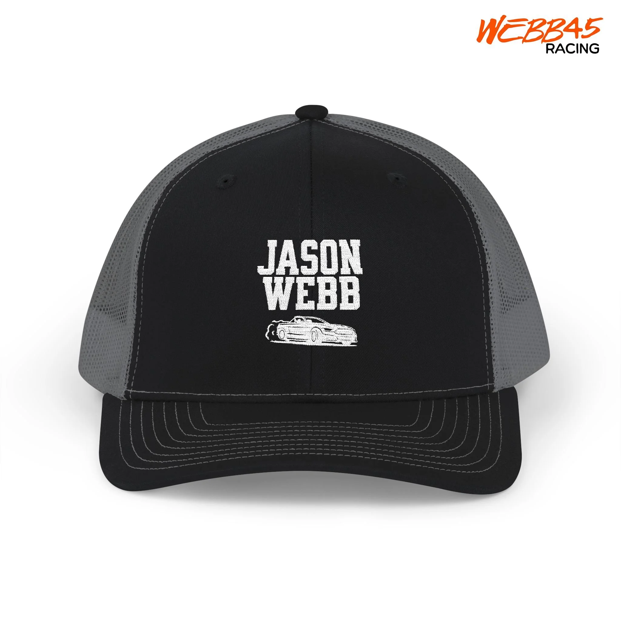 Jason Webb Embroidered Trucker Hat, Racing Snapback Cap, Jason Webb Drift Mustang Cap, Drifting Mustang Hat