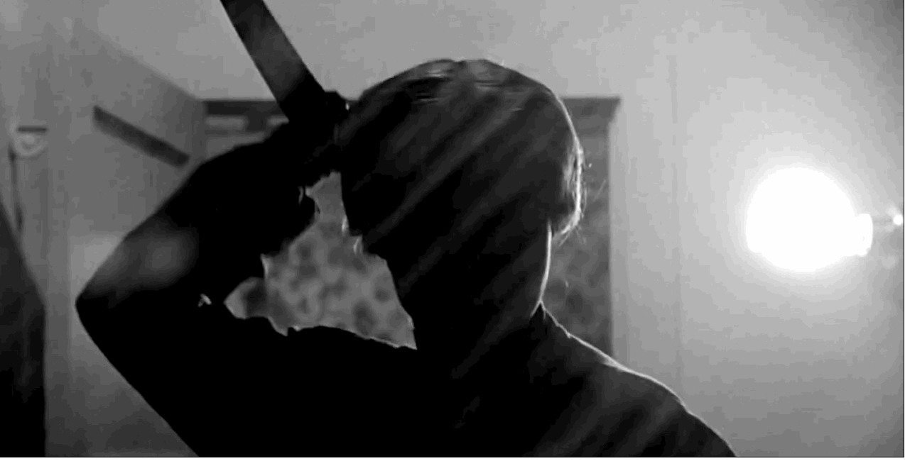 Shower knife scene from Psycho gif