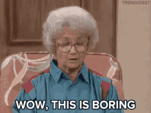 Sofia from The Golden Girls falling alseep "wow, this is boring" animated gif