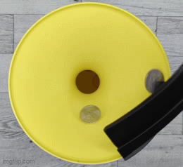 Coin wishing vortex device.