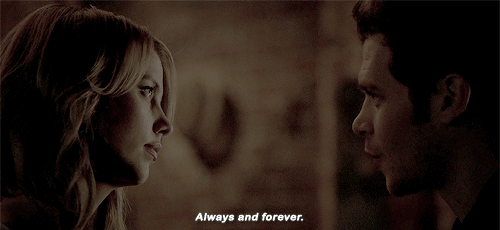 Couple with man saying "always and forever".