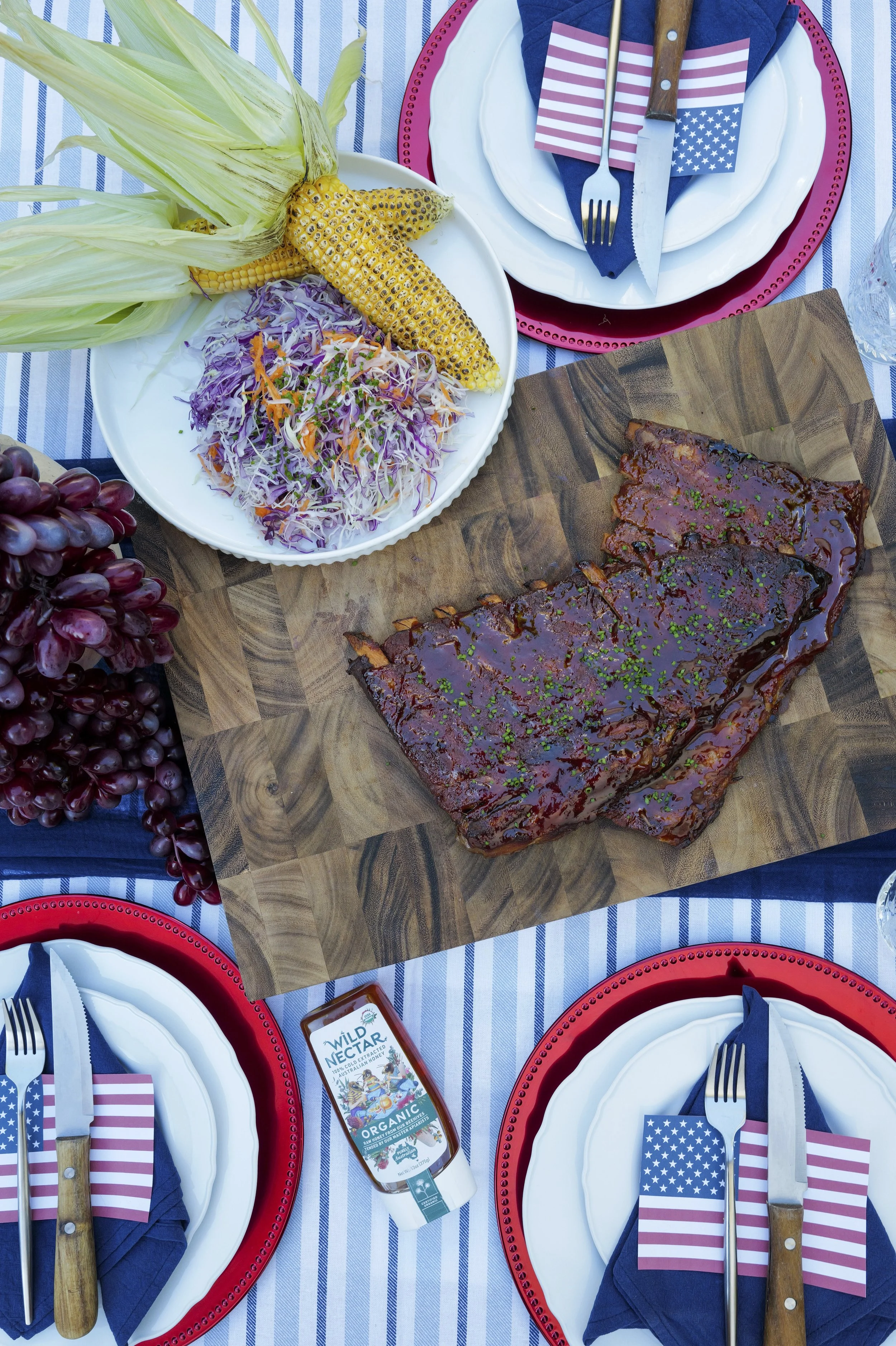 Sticky Honey Bourbon Pork Ribs 
