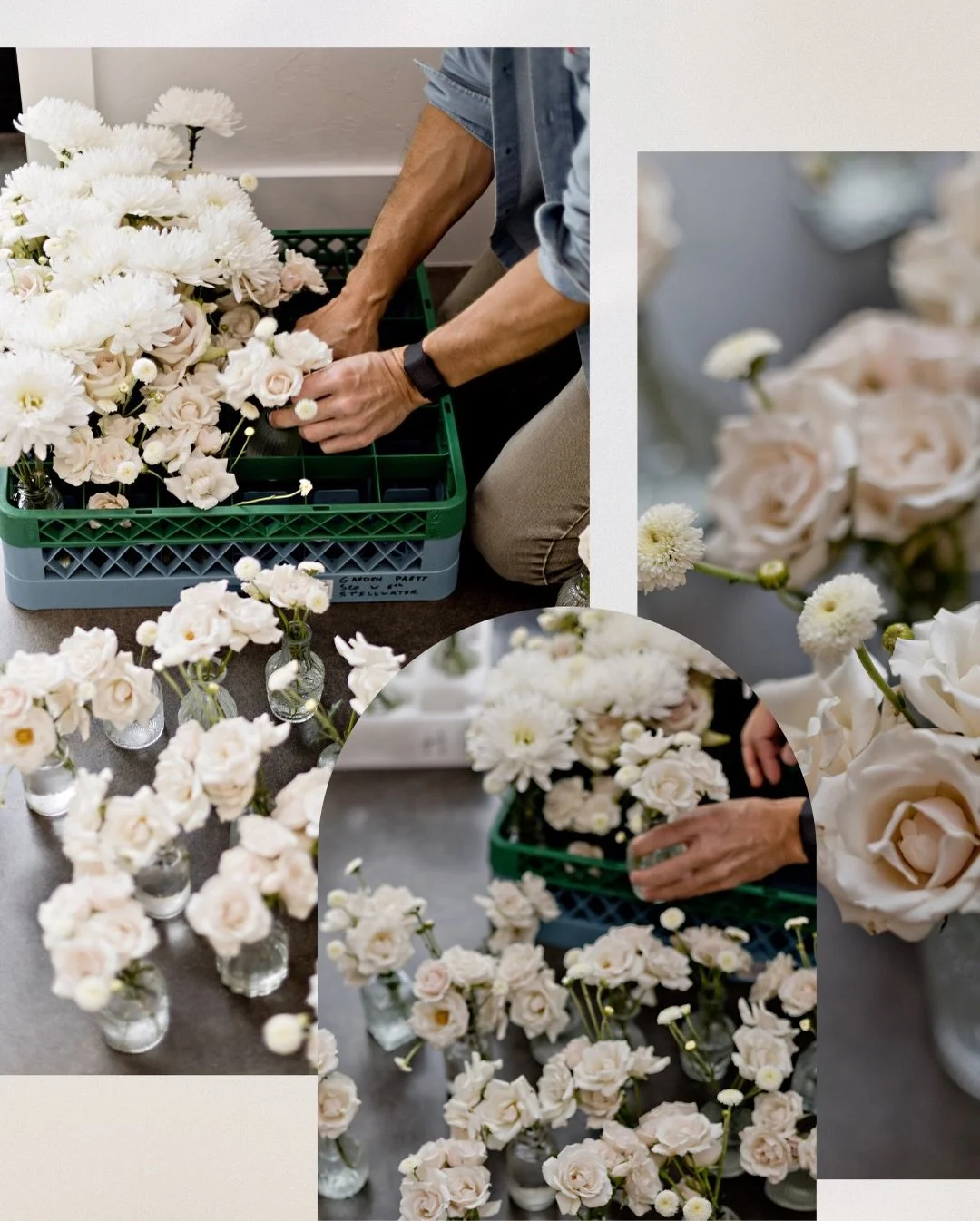 Bud vases have this quiet kind of simplicity that just works &mdash; relaxed and unfussy. 🤍 On wedding days, our team is there early, moving with intention and care to make sure every last detail lands just right. It&rsquo;s the little things that s