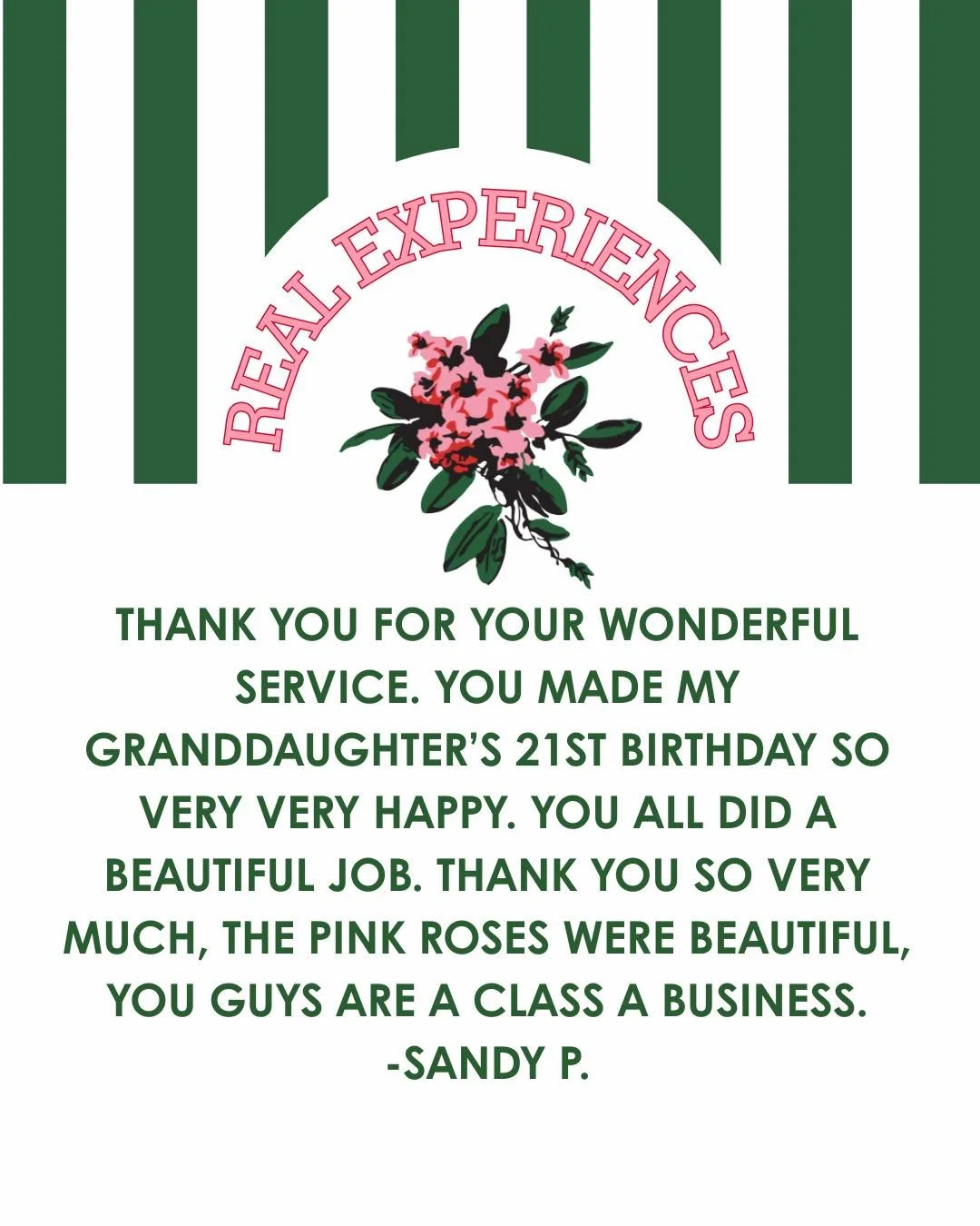 Real flowers. Real people. Real experiences. 