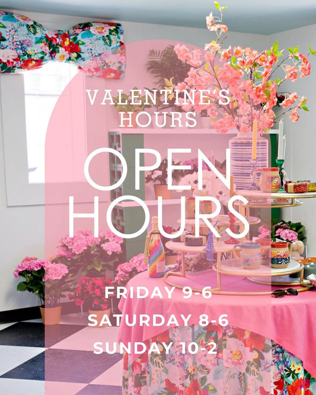 You&rsquo;ve still got time ❤️
We&rsquo;ve extended our hours this weekend to help you make Valentine&rsquo;s Day happen.

Stop by, order online, or call the shop and let us take care of the flowers. 🌷✨