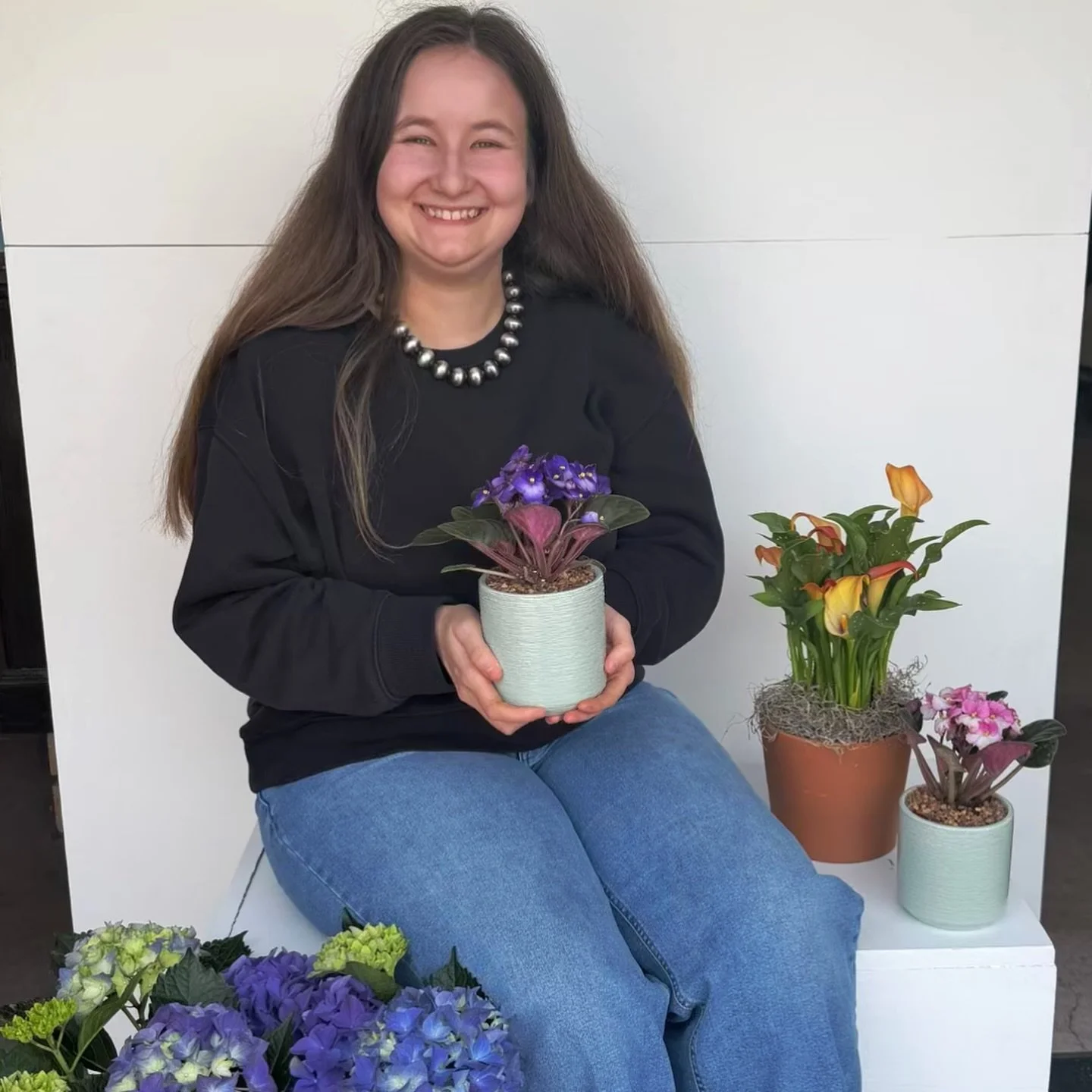 Our Mother&rsquo;s Day Plants arrived today and Cates can&rsquo;t choose her favorite: Hydrangea, African Violet, or Calla Lily. 🪴 

But she does know you should place your order online or call the shop soon to reserve yours.