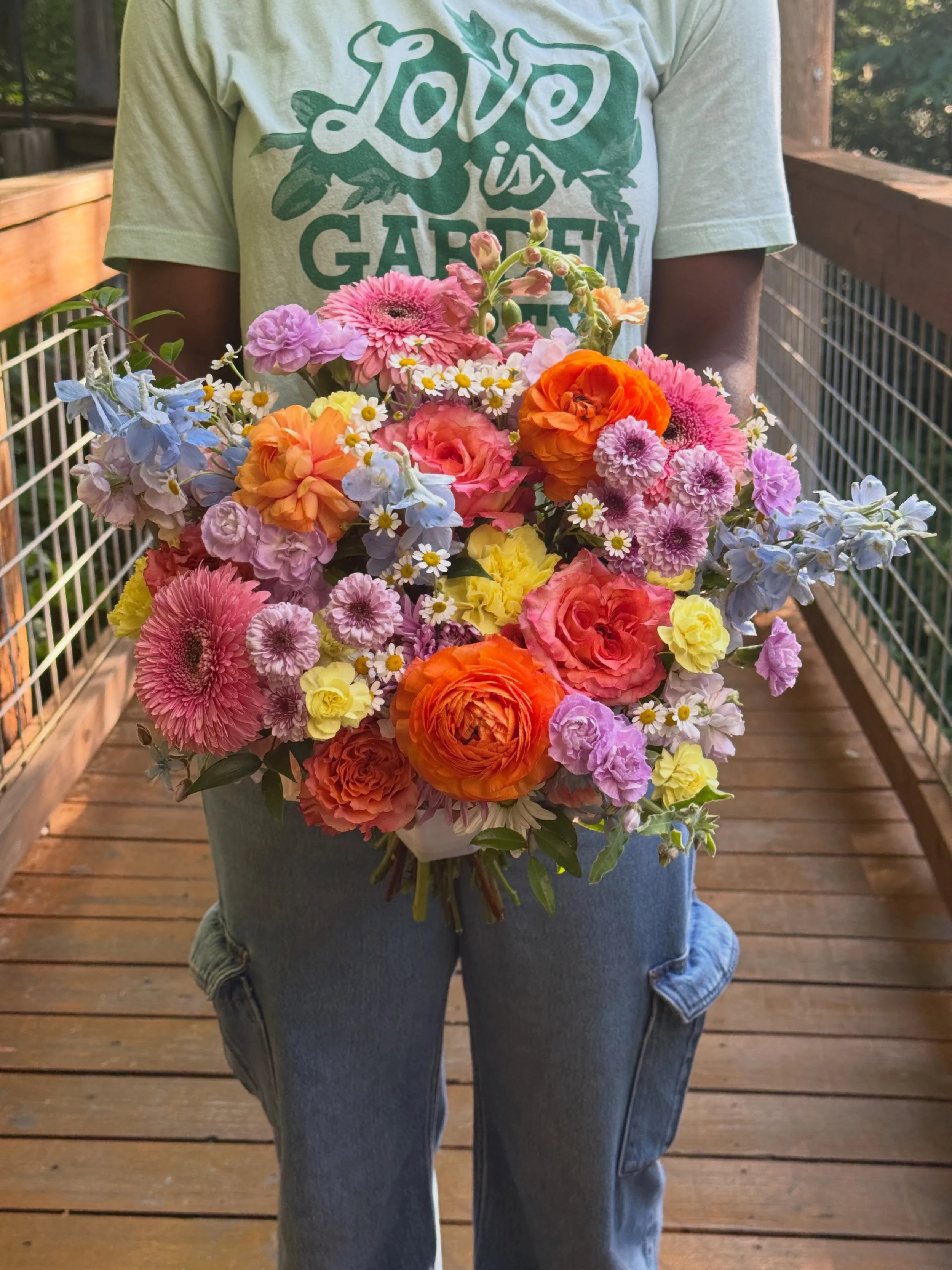 Yesterday was filled with colorful blooms popping against the natural backdrop of Merrick Hollow.