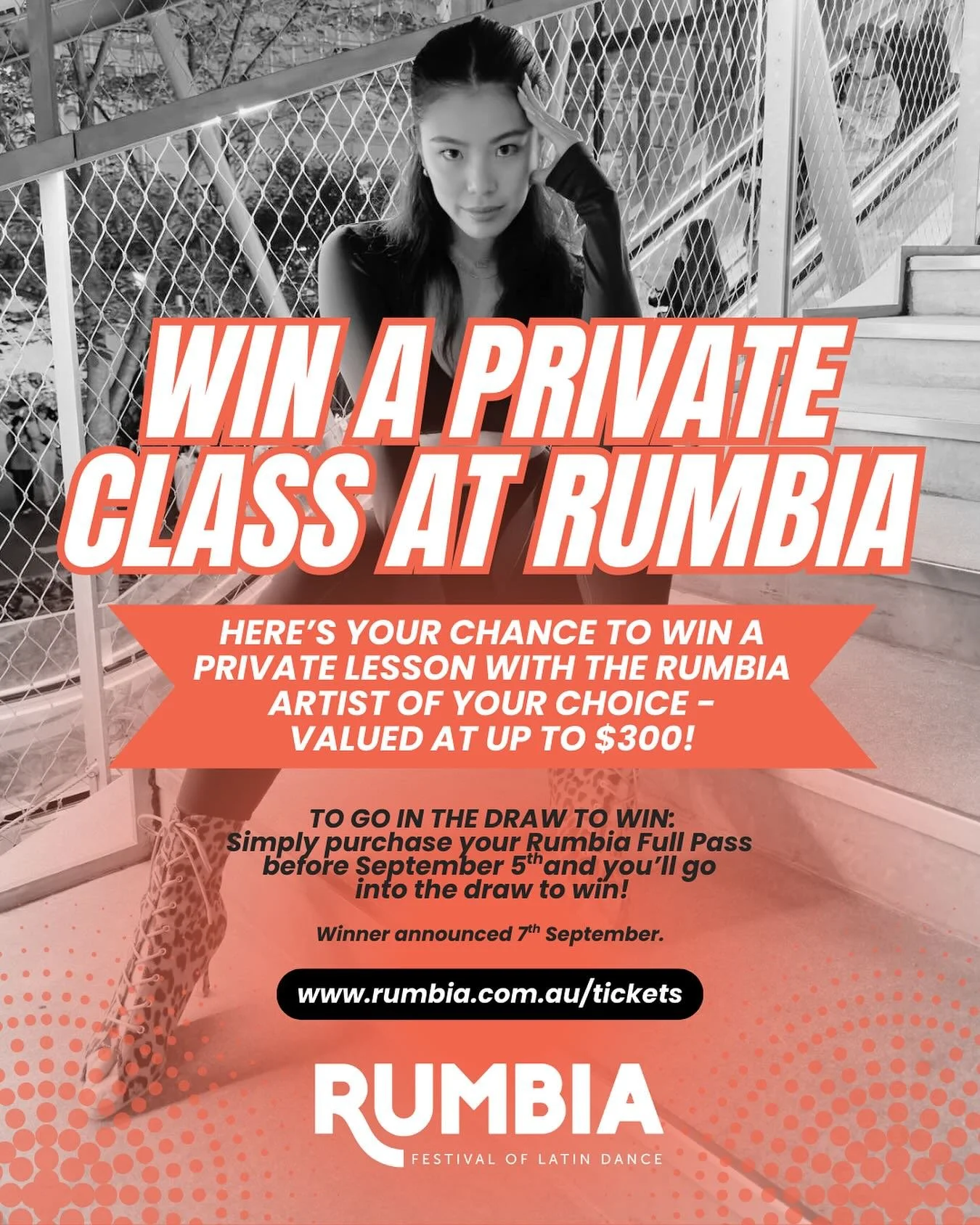 WIN A PRIVATE CLASS WITH THE 2026 RUMBIA ARTIST OF YOUR CHOICE! ⚡️😍 Valued at up to $300!

To go into the draw, simply purchase your Rumbia full pass by September 5! Winner announced September 7. 

Good luck! 🏆 

#competition #rumbia #win #salsafes