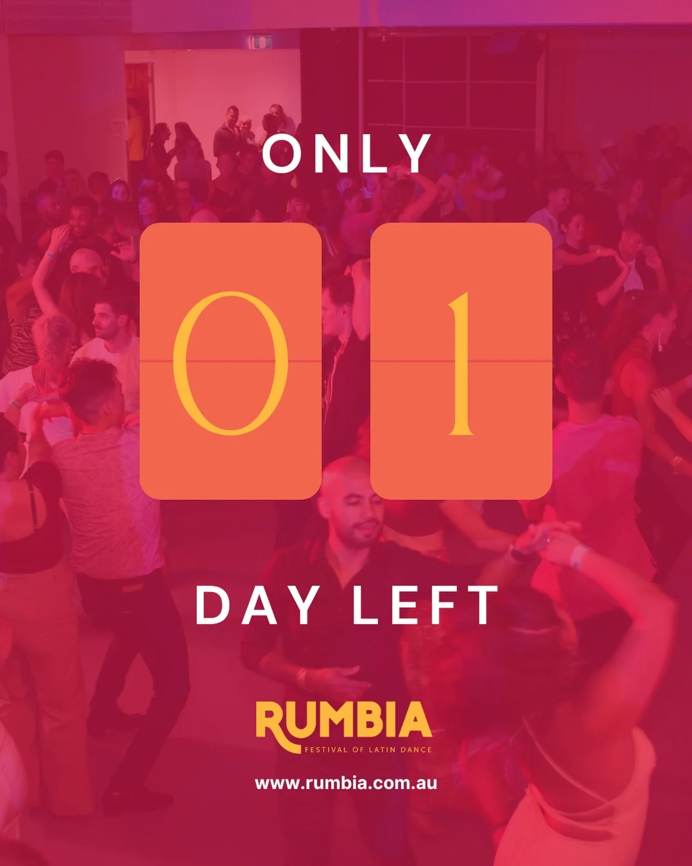 Don&rsquo;t be too late. 

1 day to go 🚨
 Tomorrow, Rumbia Festival tickets move to full price. This is your final chance to secure your pass at the current rate before full price.

Join the Party 🎉