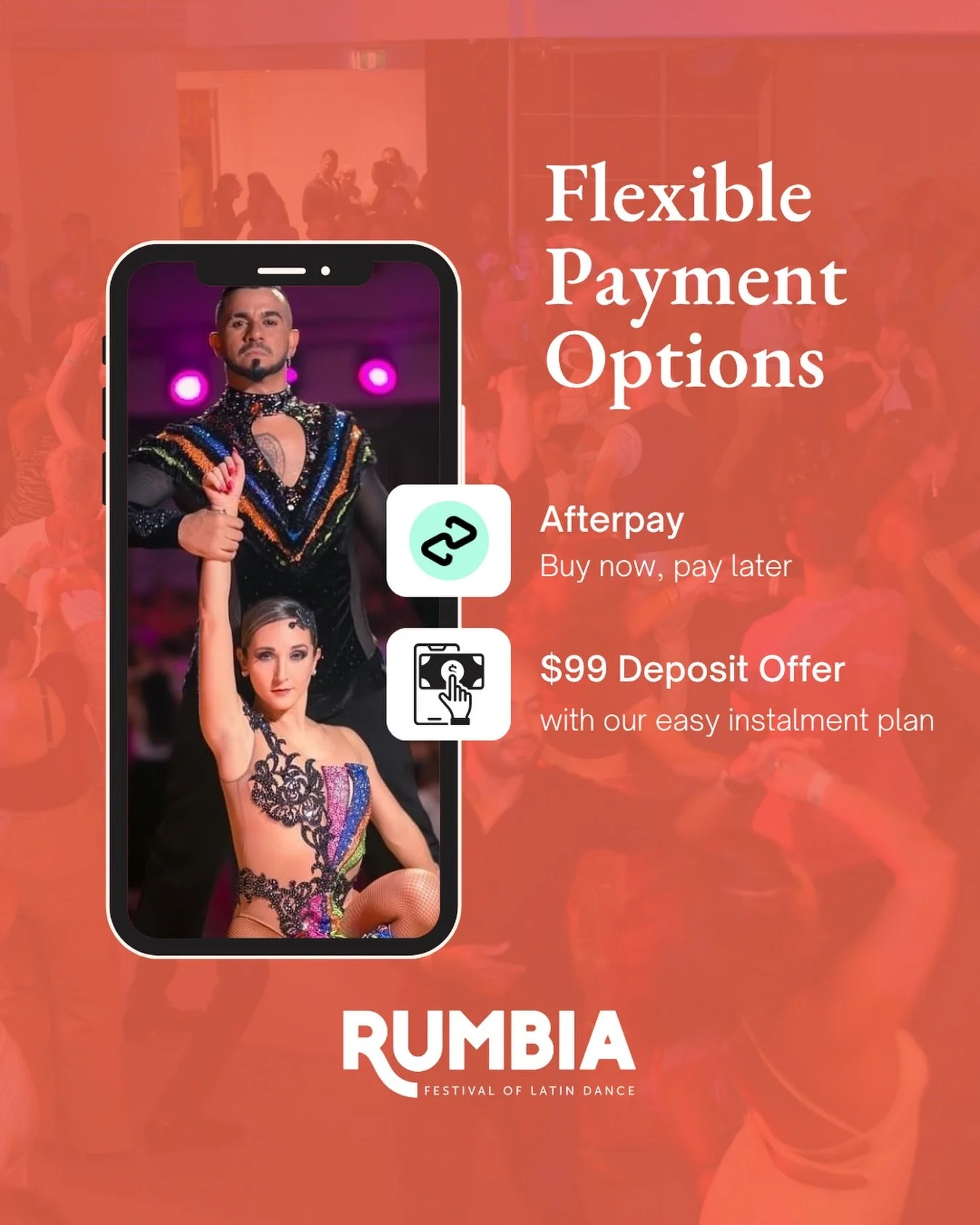 ✨ FLEXIBLE PAYMENT OPTIONS NOW AVAILABLE 

We know committing to a full festival weekend can feel like a big step sometimes - so we wanted to make joining us at Rumbia a little more accessible this year.

You can now:

- pay with Afterpay at checkout